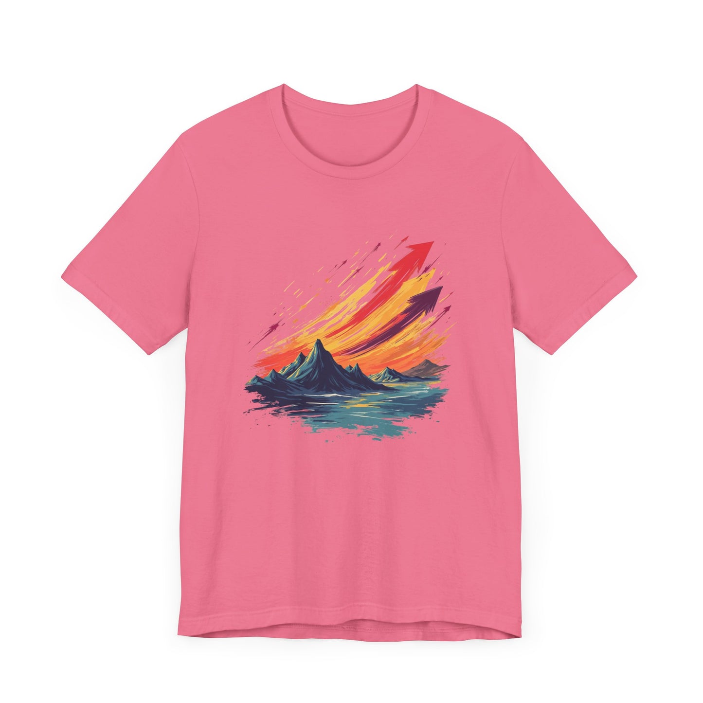 Mountain Sunset Arrows – Vibrant Sky with Upward Arrow Shapes Graphic T-Shirt