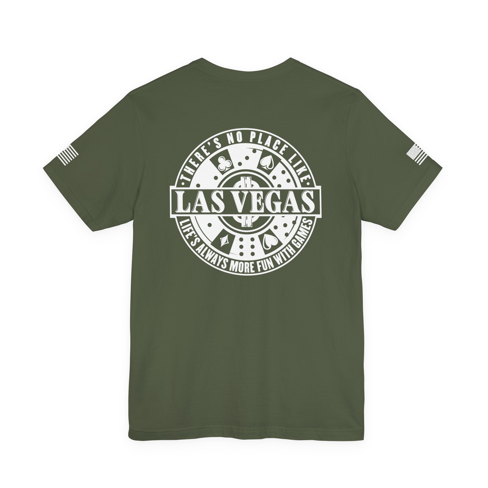 I'm Home Here in Las Vegas Front & Back T-Shirt – Poker Cards Casino Royal Flush Tee