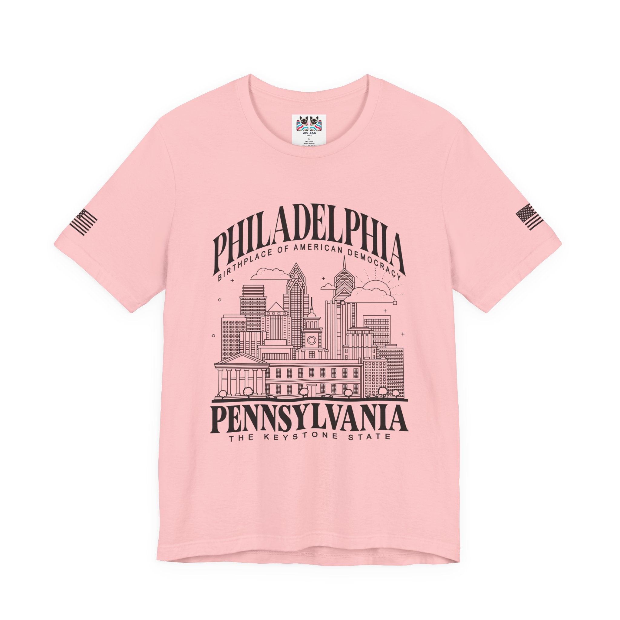 Philadelphia Pennsylvania T-Shirt – Birthplace of American Democracy Skyline Keystone State Graphic Tee