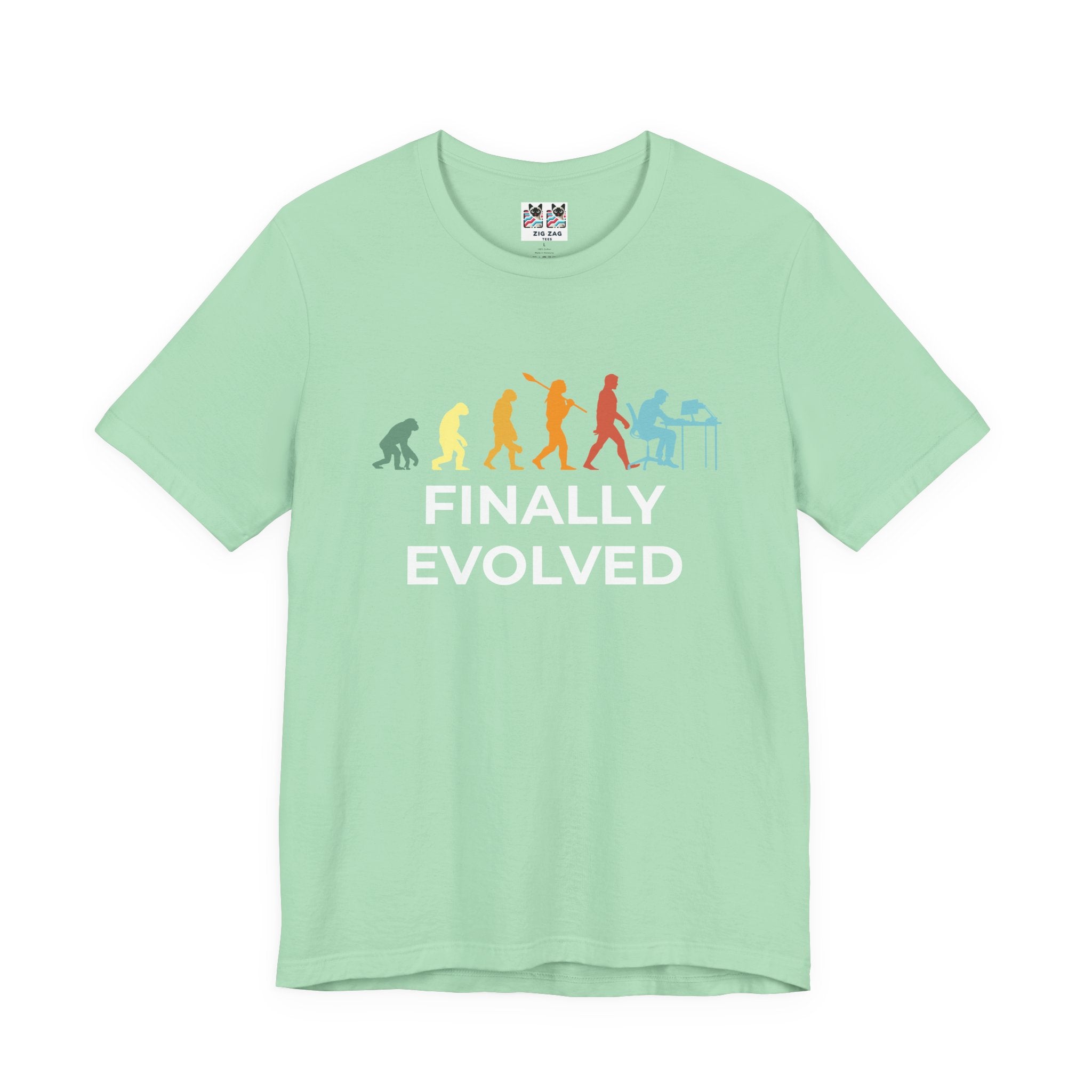 Custom T-Shirt - Evolution of Man to Computer User T-Shirt