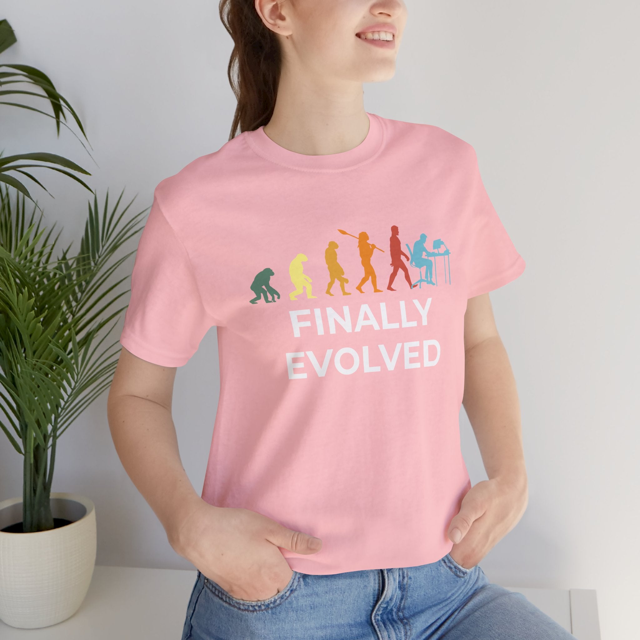 Custom T-Shirt - Evolution of Man to Computer User T-Shirt
