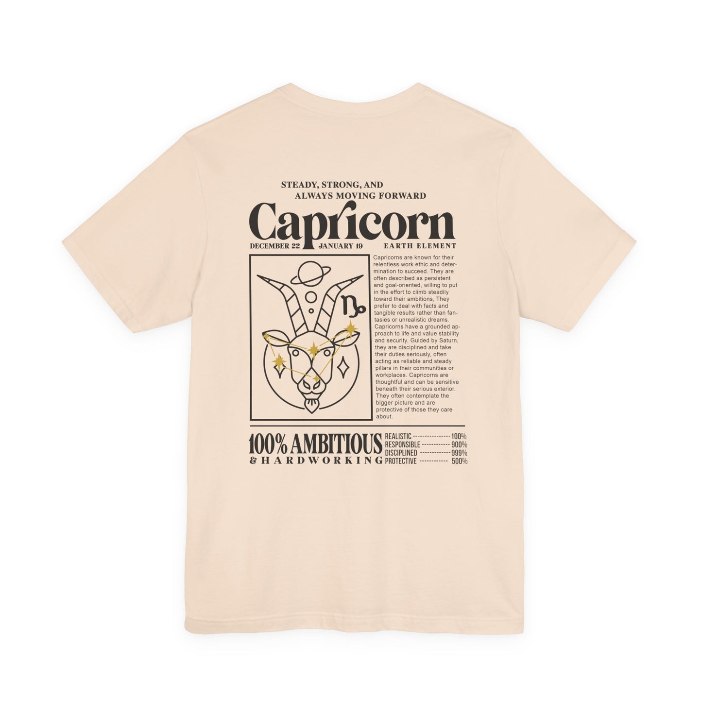 Capricorn Zodiac T-Shirt – Sturdy, Strong and Always Moving Forward Earth Element