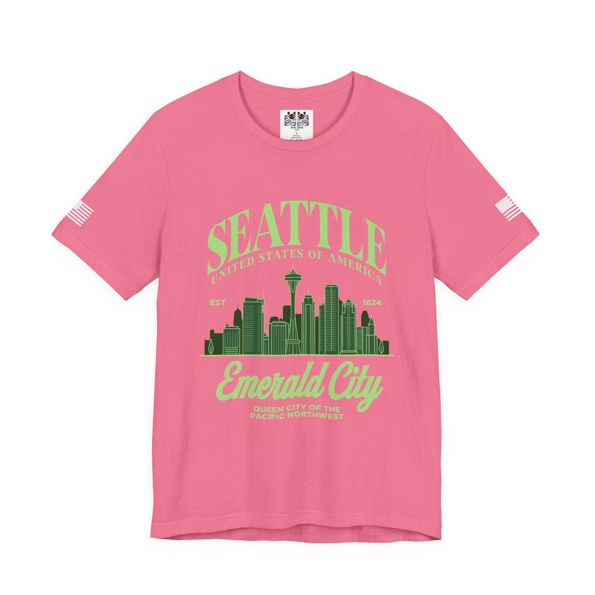 Seattle Emerald City Skyline T-Shirt | United States of America EST 1624 Pacific Northwest Graphic Tee