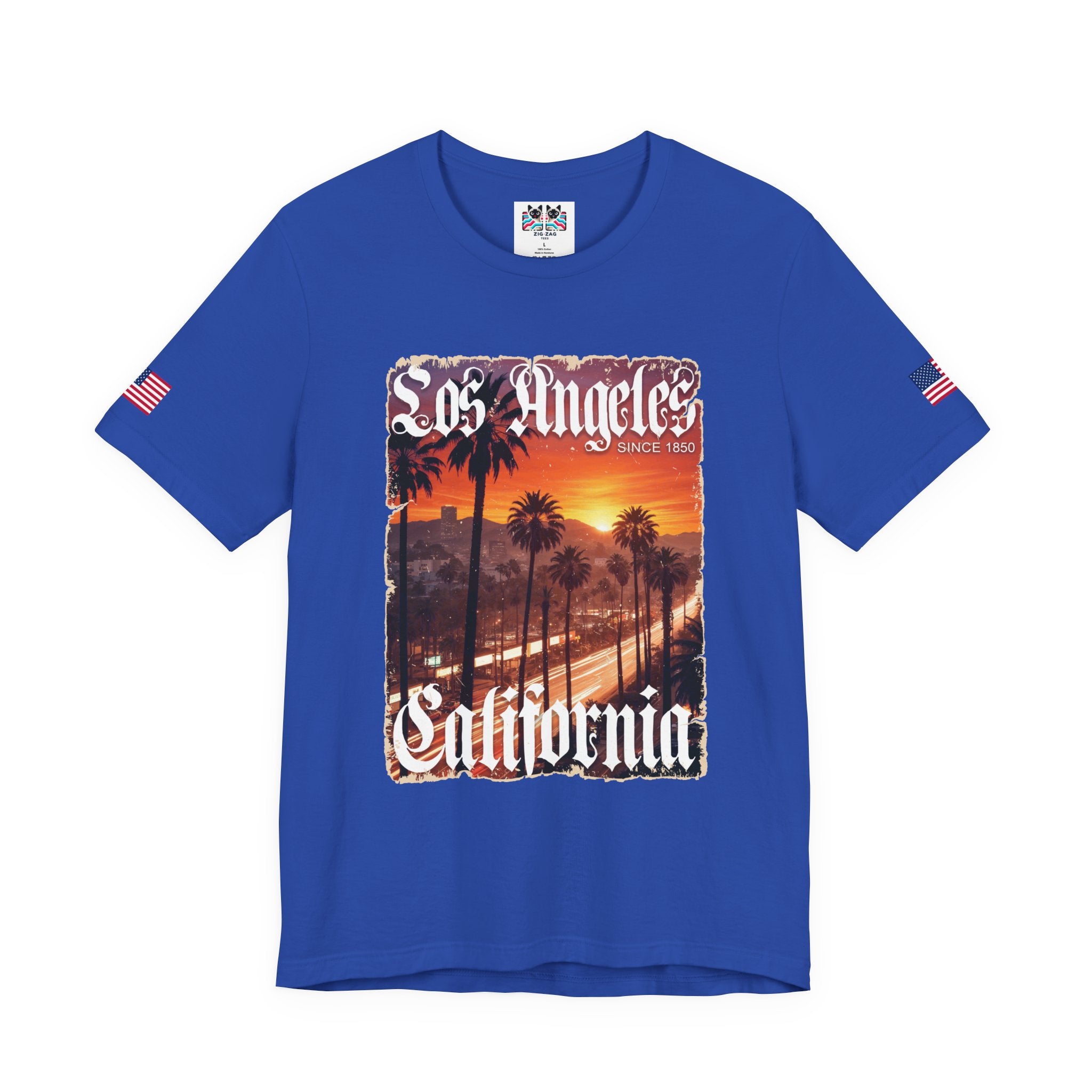 Los Angeles California Since 1850 T-Shirt – Gothic Old English Sunset Boulevard Tee