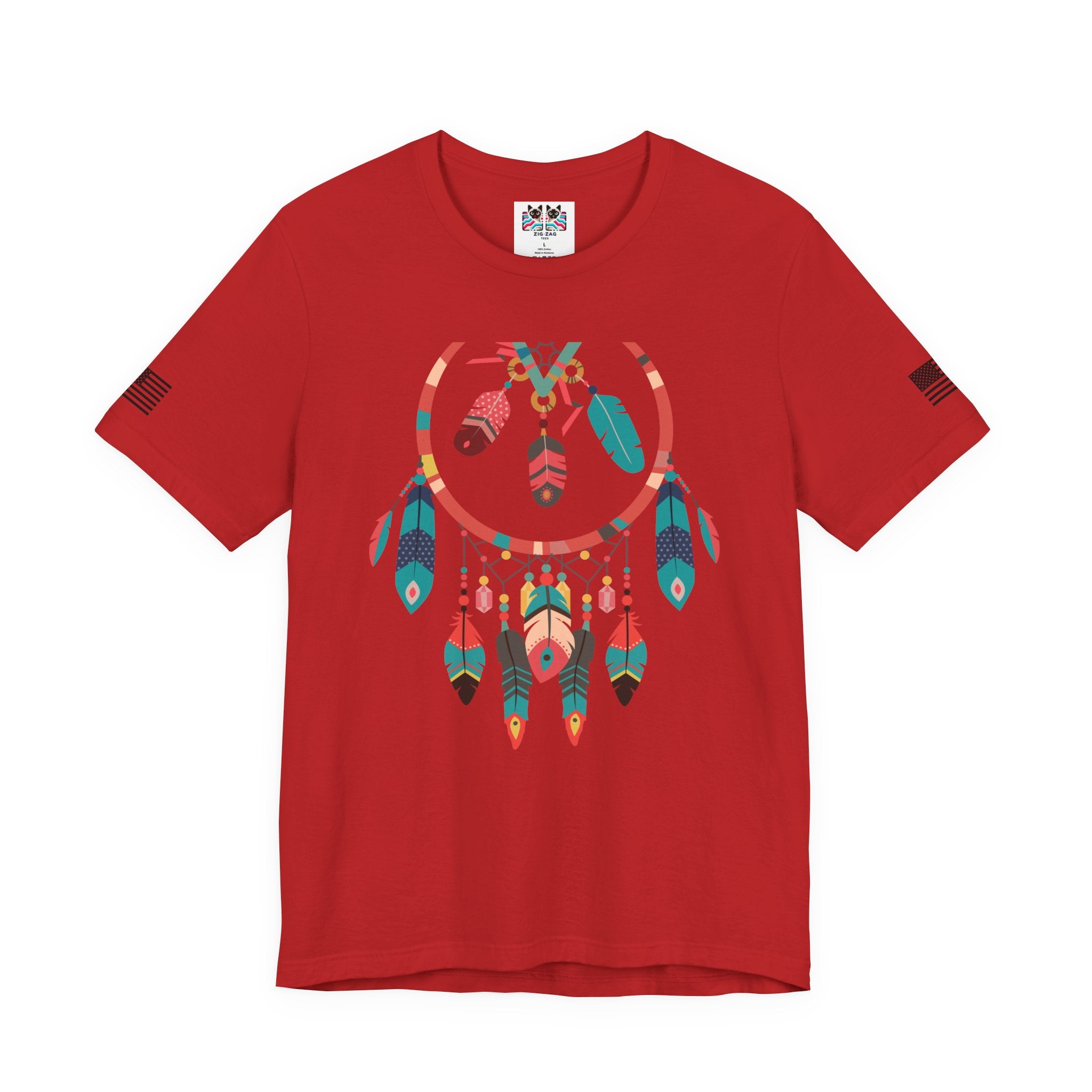 Dream Catcher Graphic T-Shirt – Vibrant Boho Feathers Spiritual Native Inspired Tee