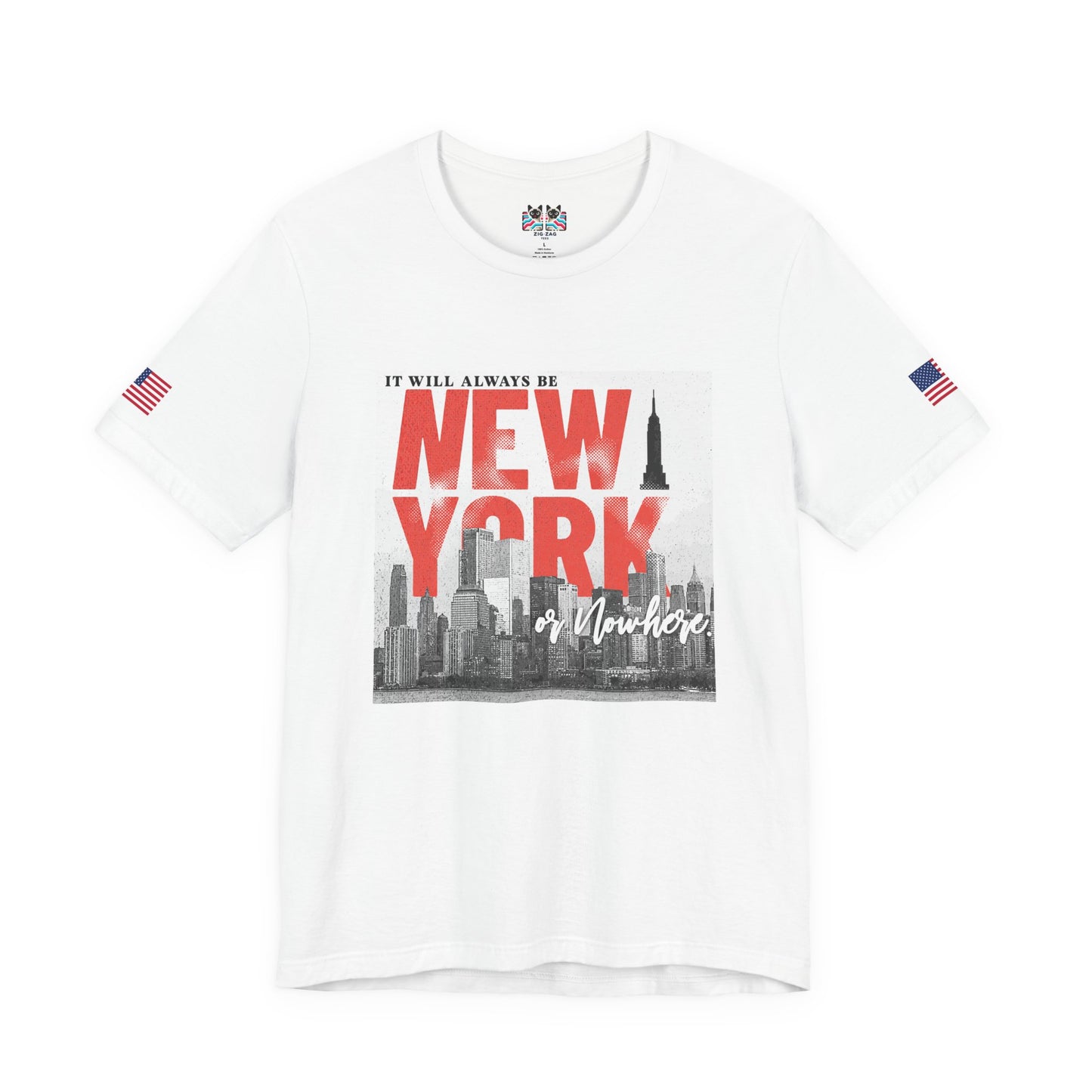 It Will Always Be New York T-Shirt - Red & White NYC Skyline Statement Design