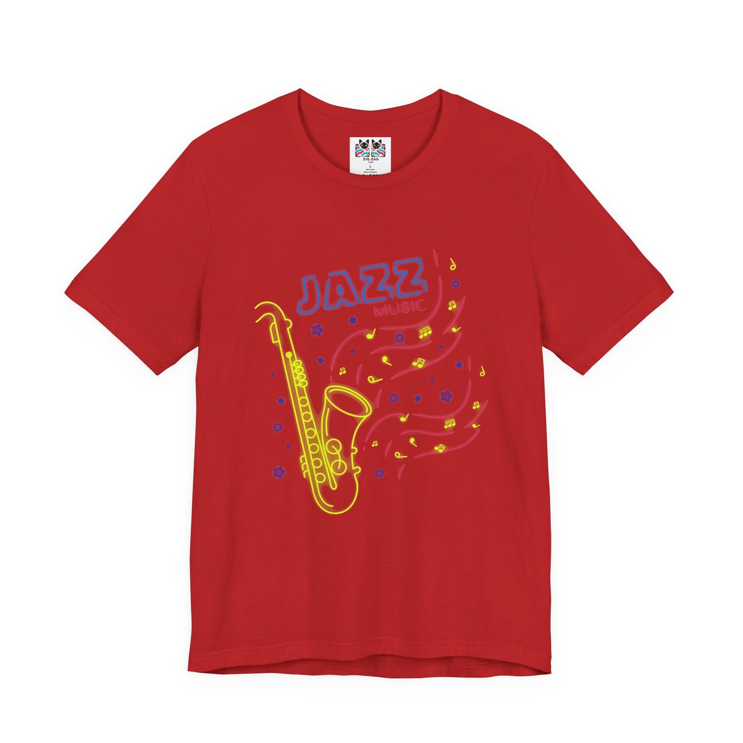 Neon Jazz Night Saxophone Music T-Shirt