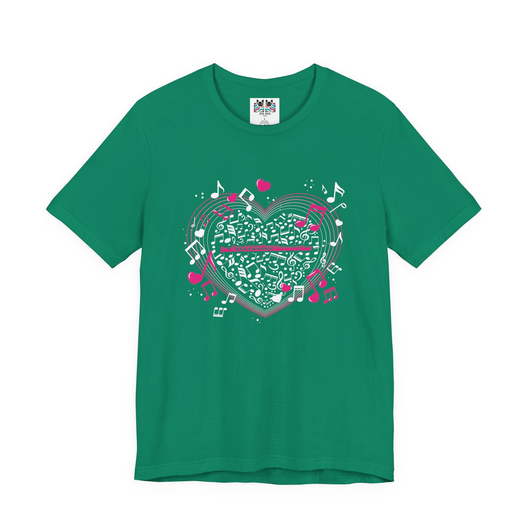 Heartbeat of the Flute Music Love T-Shirt