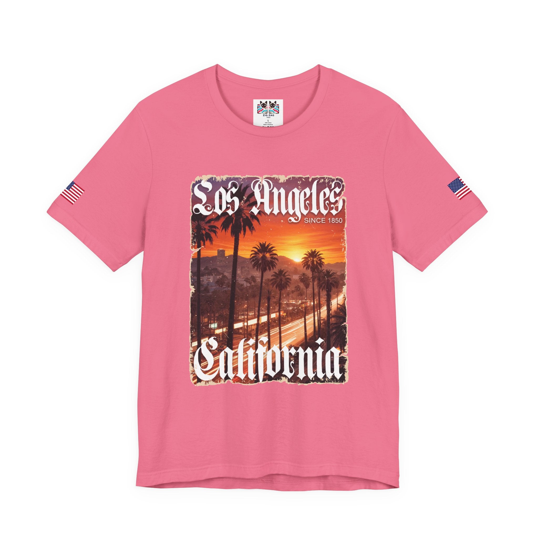 Los Angeles California Since 1850 T-Shirt – Gothic Old English Sunset Boulevard Tee