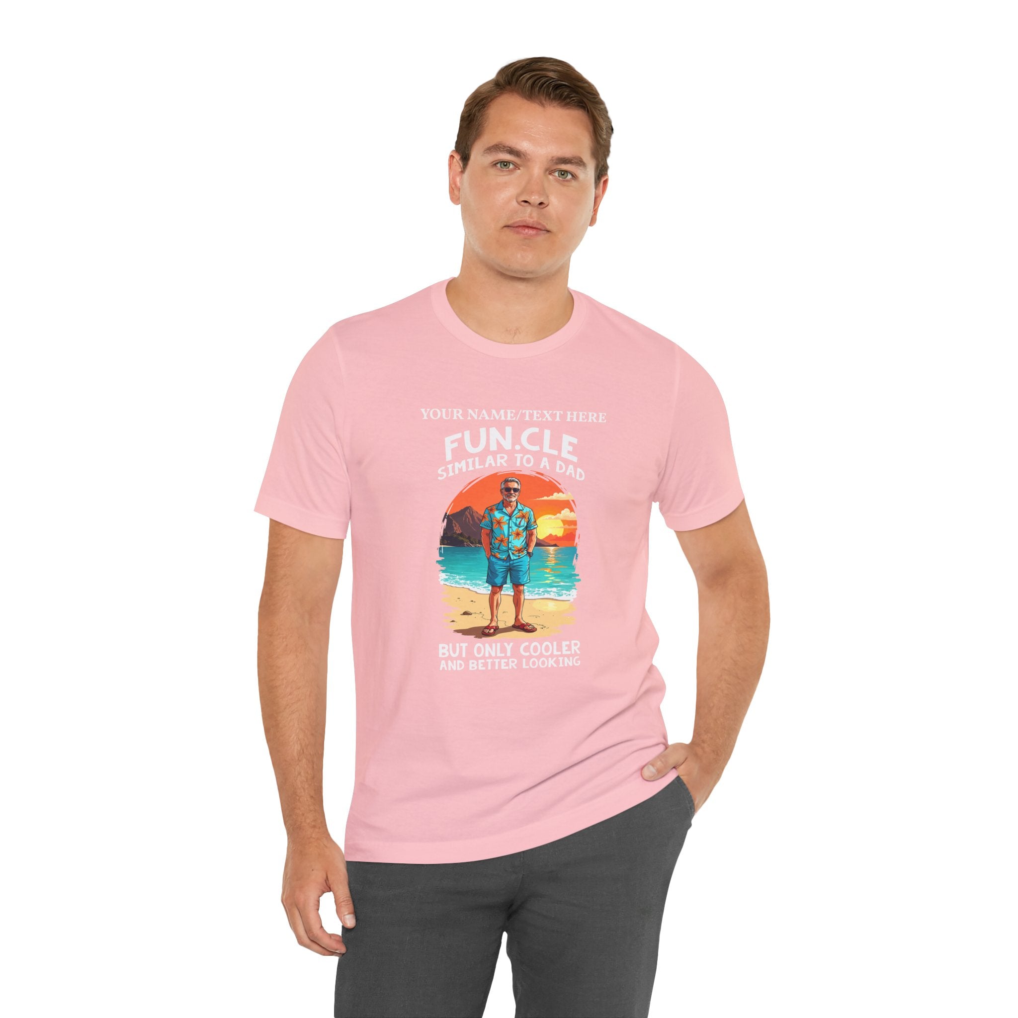 Custom T-Shirt - FUN.CLE Beach Sunset T-Shirt – Cool Uncle Beach Graphic with Funny Quote