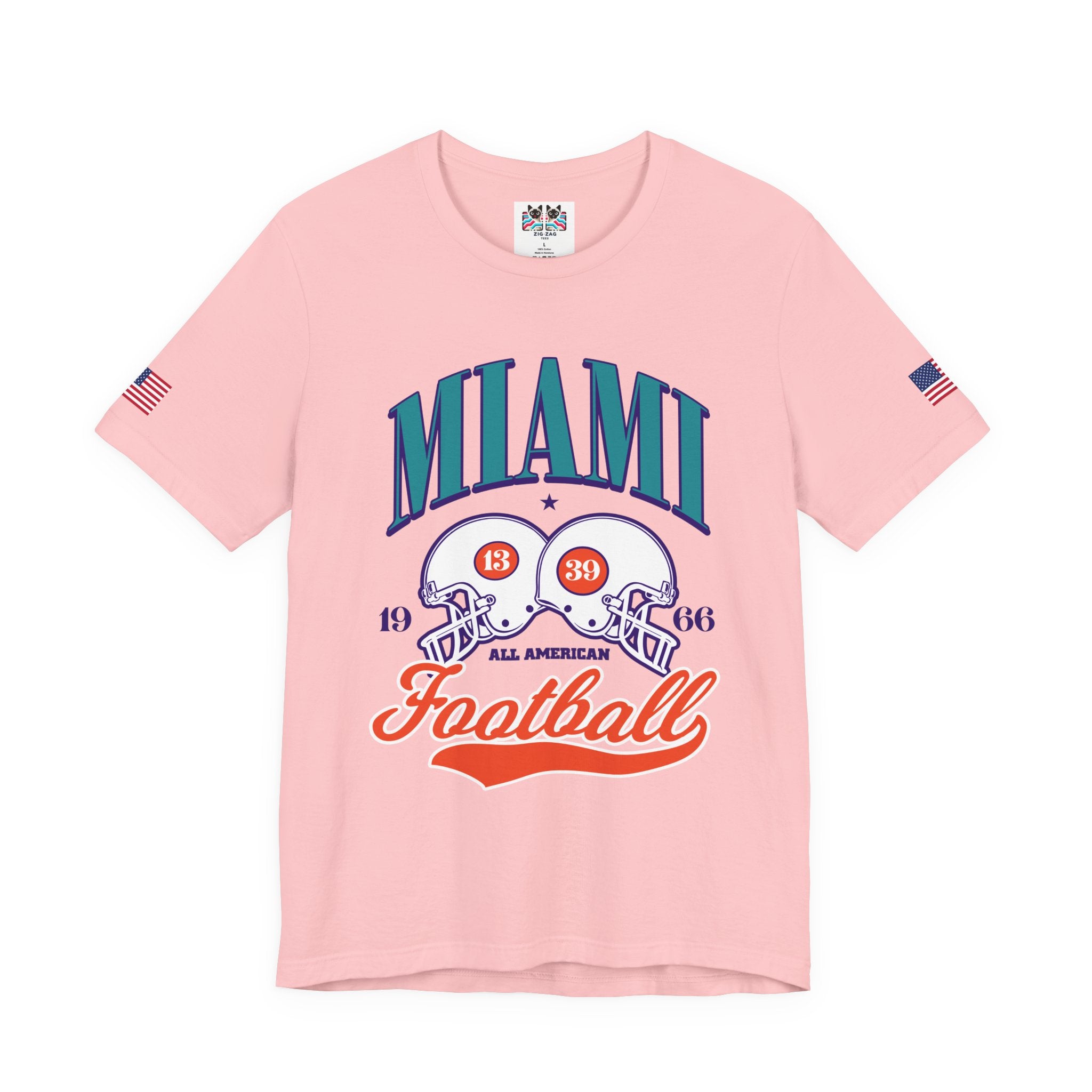 Miami All American Football T-Shirt – Vintage 1966 Helmets Collegiate Graphic Tee