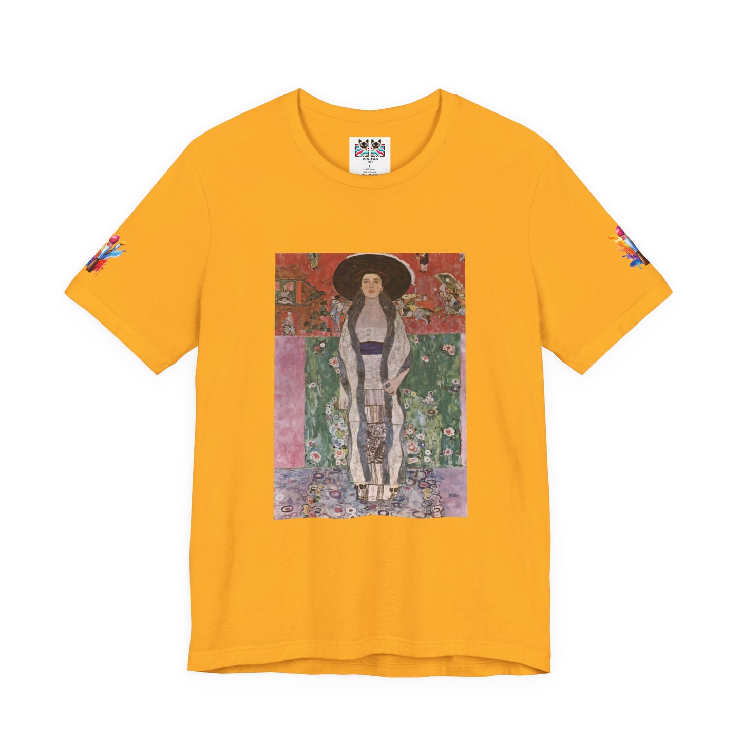 Art Nouveau Portrait T-Shirt – Elegant Woman in Ornate Kimono Style Dress Graphic Tee