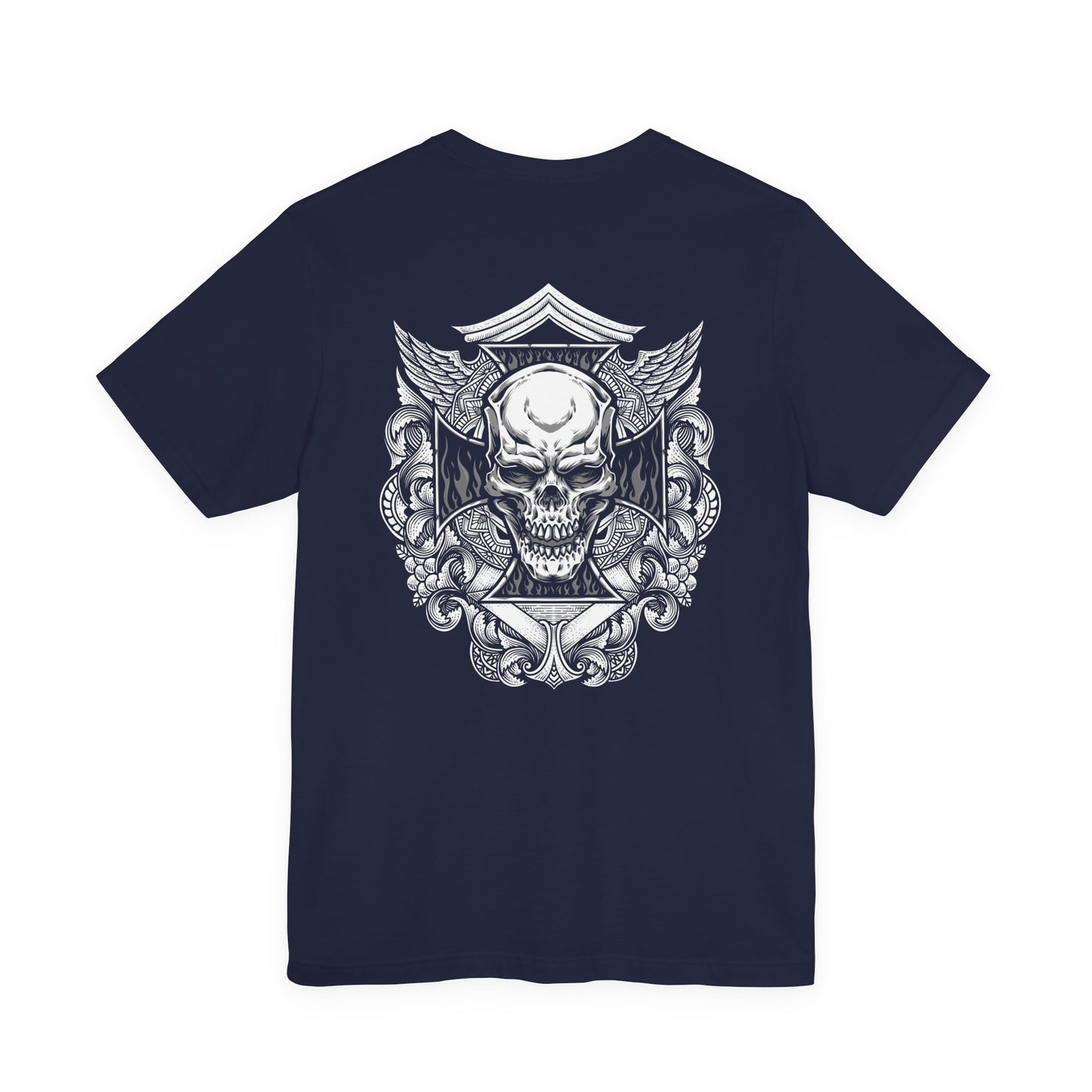 Gothic Winged Skull Ornamental Horror T-Shirt