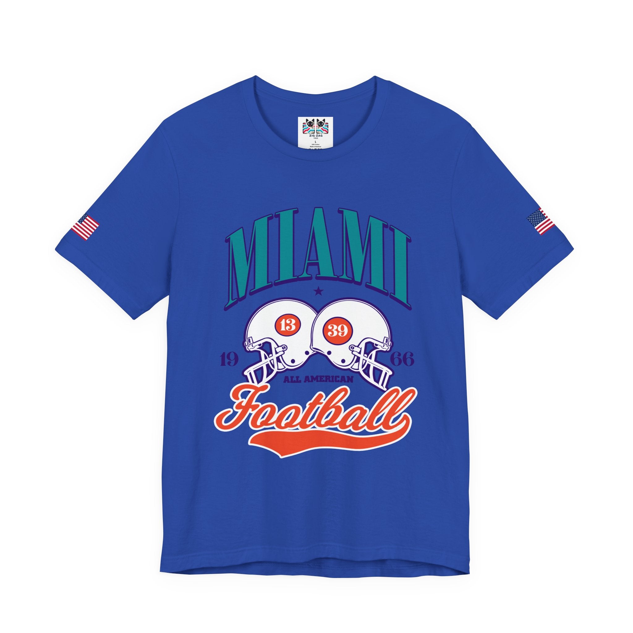 Miami All American Football T-Shirt – Vintage 1966 Helmets Collegiate Graphic Tee
