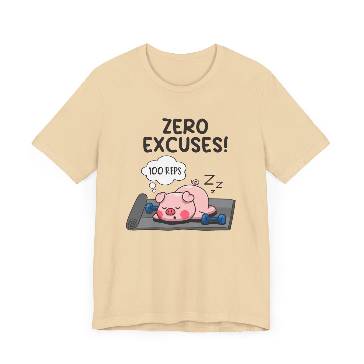 Zero Excuses 100 Reps Tee, Workout Motivation Shirt, Discipline Driven Top, Gym Beast Mode Graphic Tee, Strength Training Gift