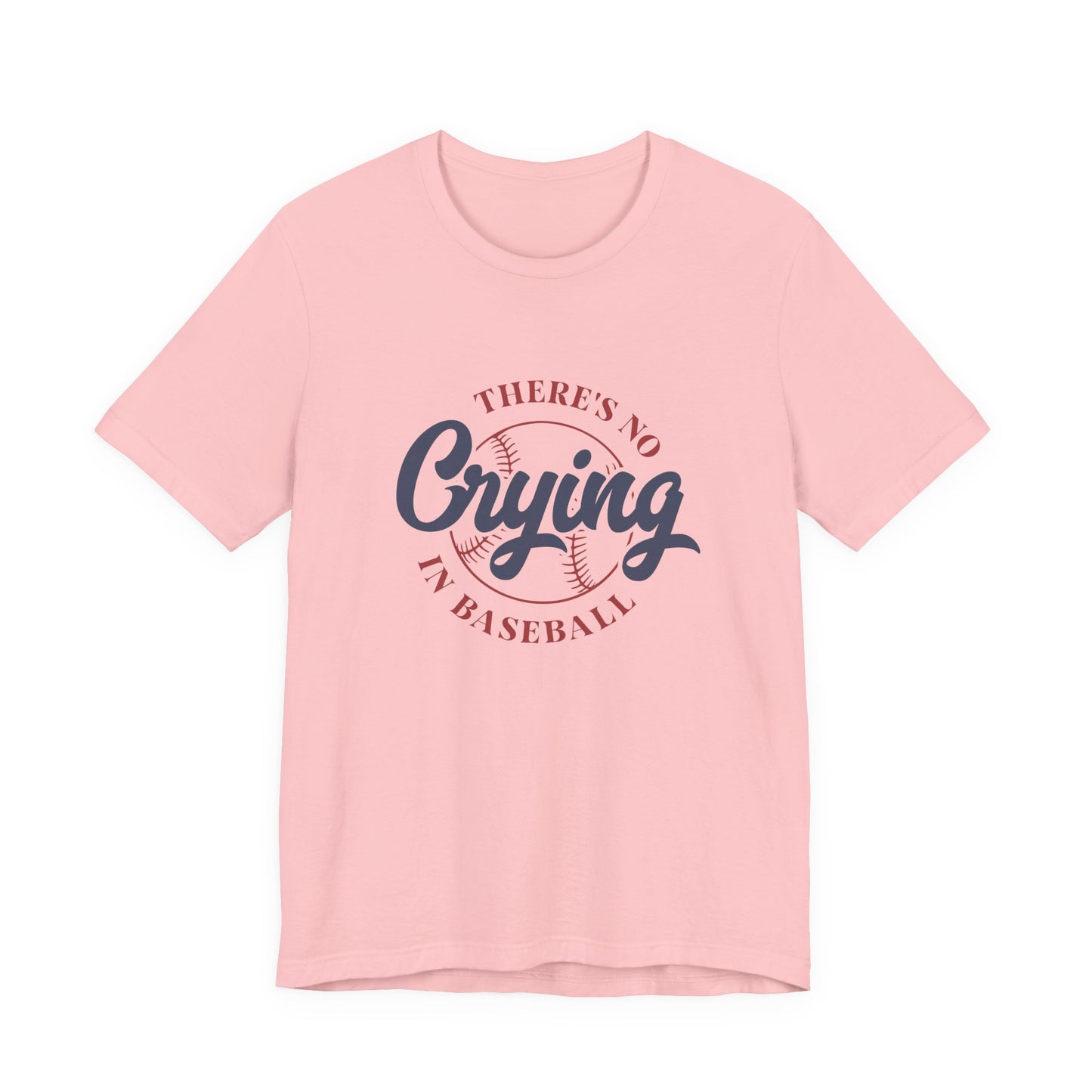 Baseball tshirt -Theres No Crying In Baseball Tshirt Large Baseball Outline with Crying Text Humor