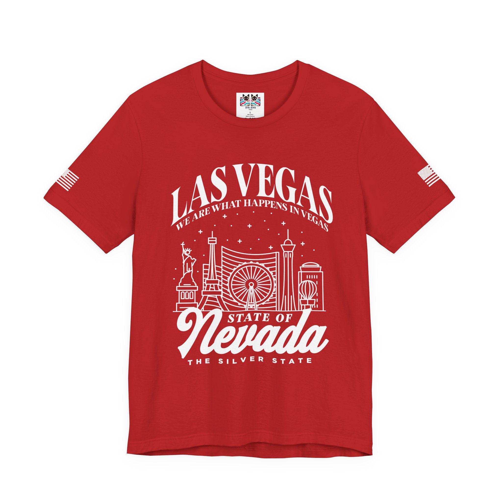 Las Vegas State of Nevada T-Shirt – Vegas Skyline Silver State Souvenir Tee