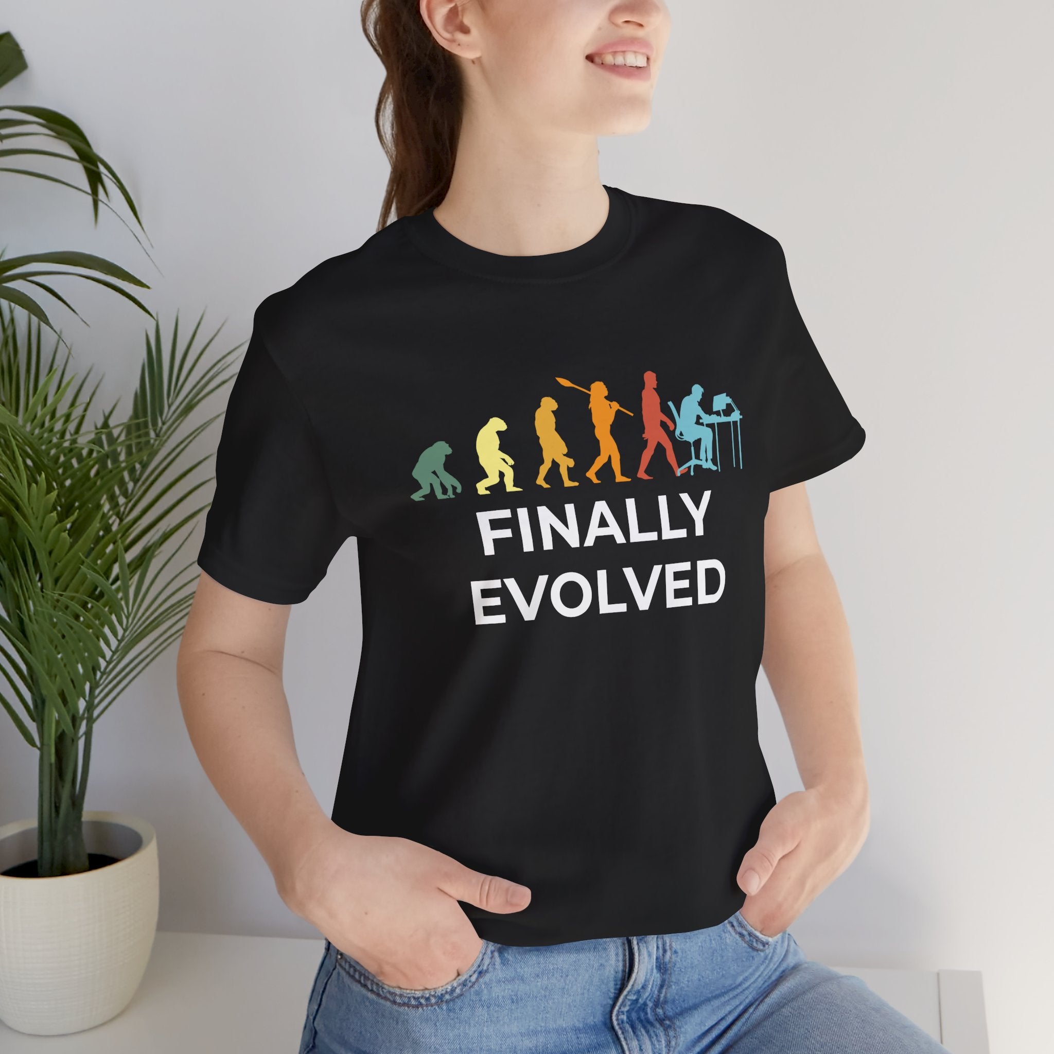 Custom T-Shirt - Evolution of Man to Computer User T-Shirt