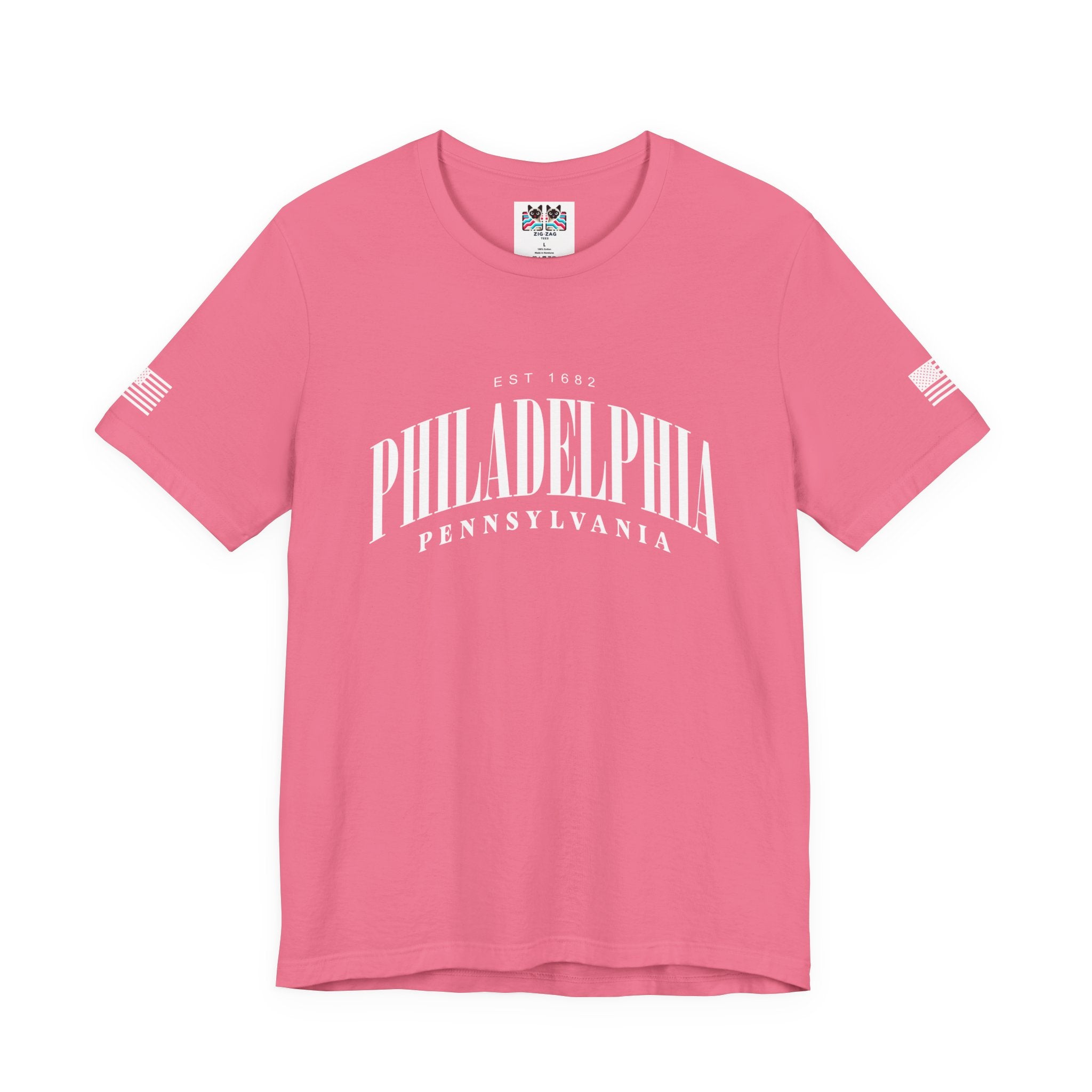 Philadelphia Pennsylvania EST 1682 T-Shirt – Arched Serif Typography Graphic Tee