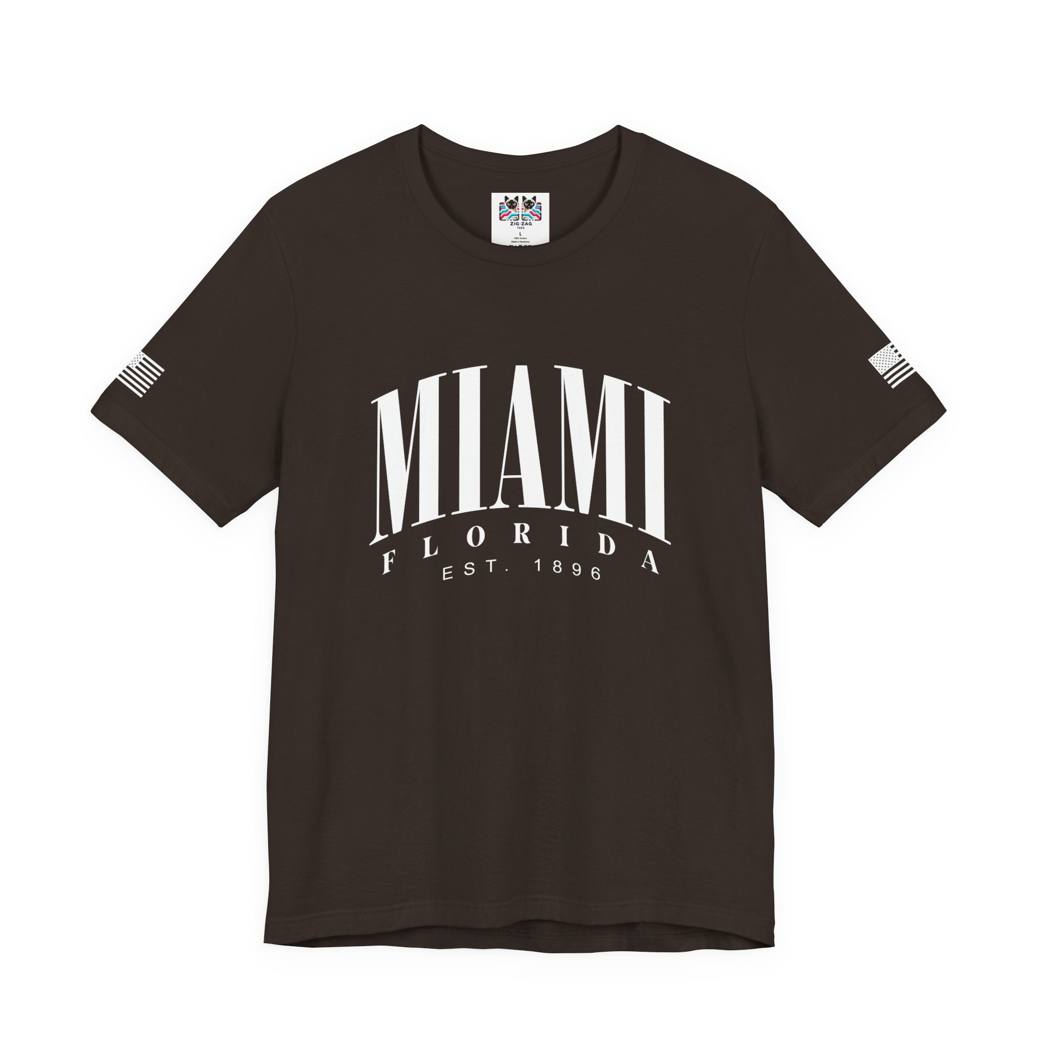 Miami Florida EST 1896 T-Shirt – Bold Arch Typography Clean Minimal Tee