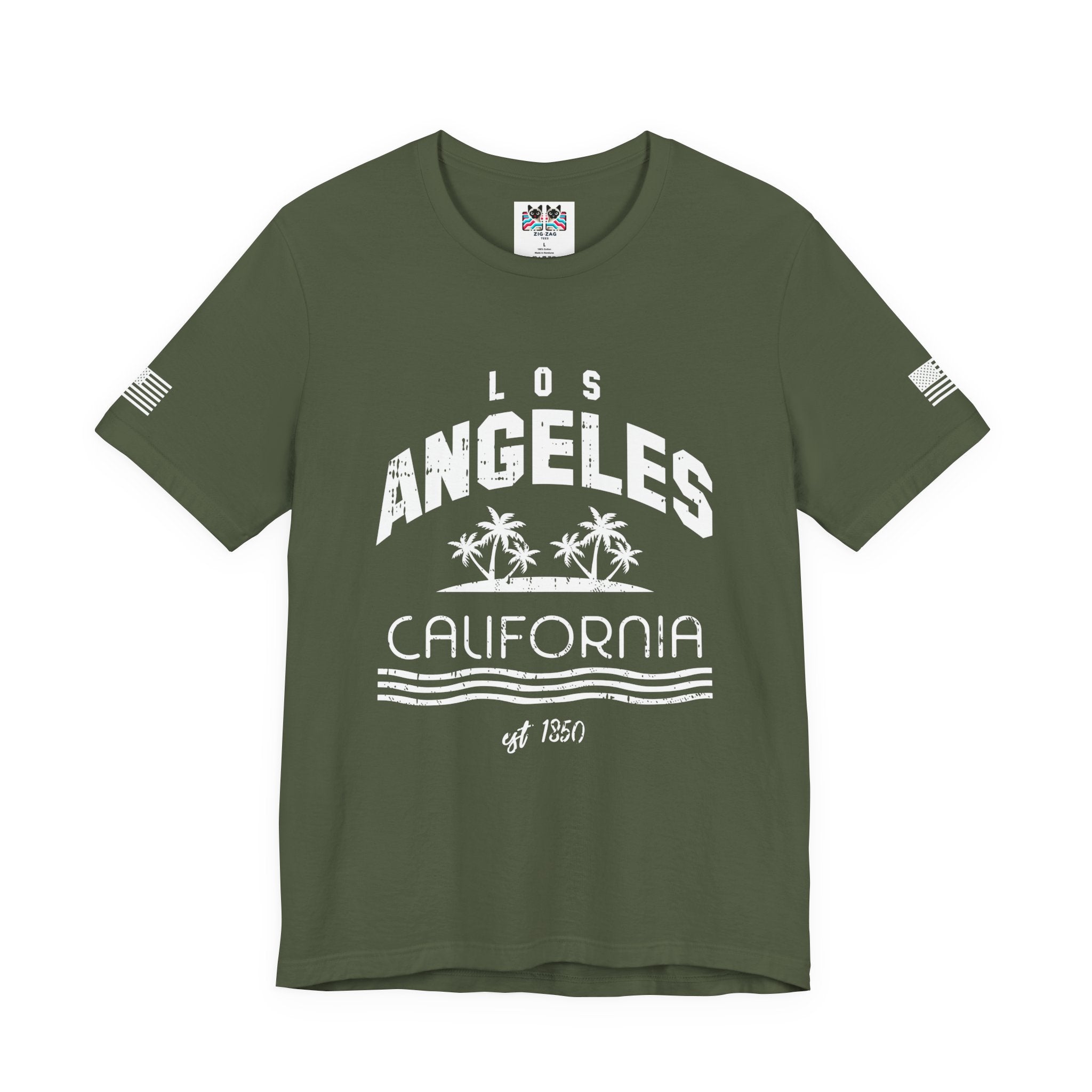 Los Angeles California Since 1850 Graphic T-Shirt – Retro Palm Tree Sunset Tee