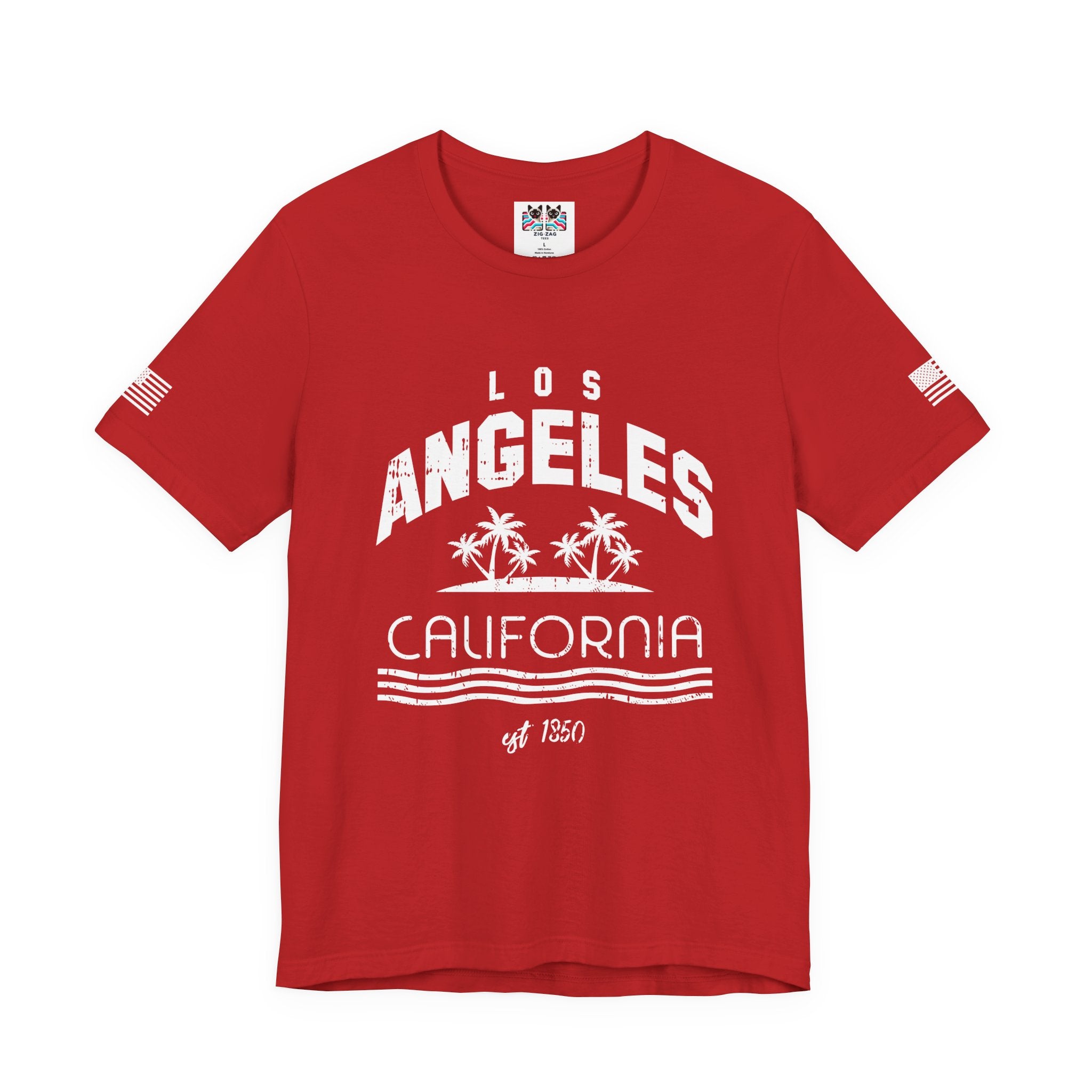 Los Angeles California Since 1850 Graphic T-Shirt – Retro Palm Tree Sunset Tee