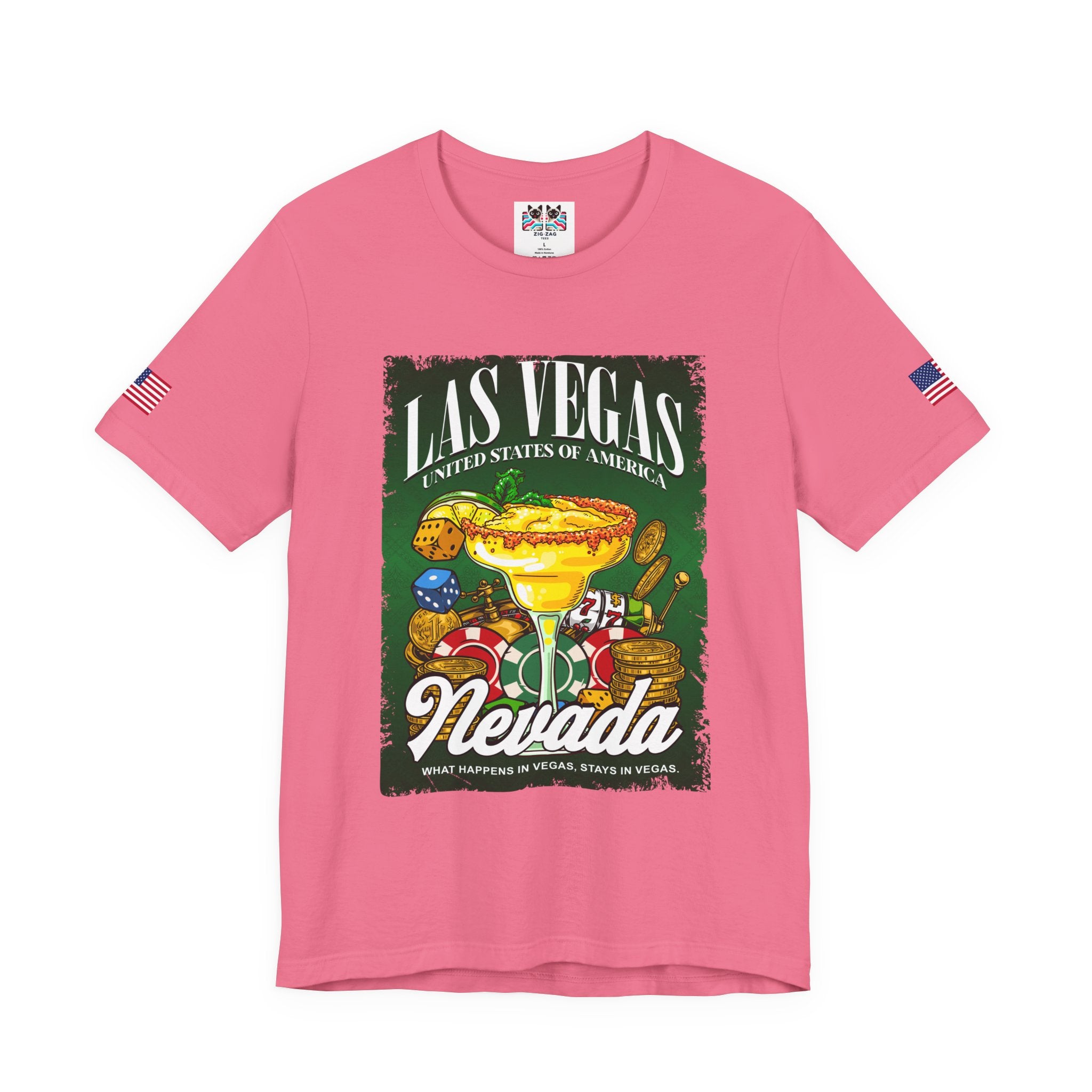 Las Vegas Nevada USA Margarita Casino T-Shirt – Colorful Dice Chips Vegas Graphic Tee