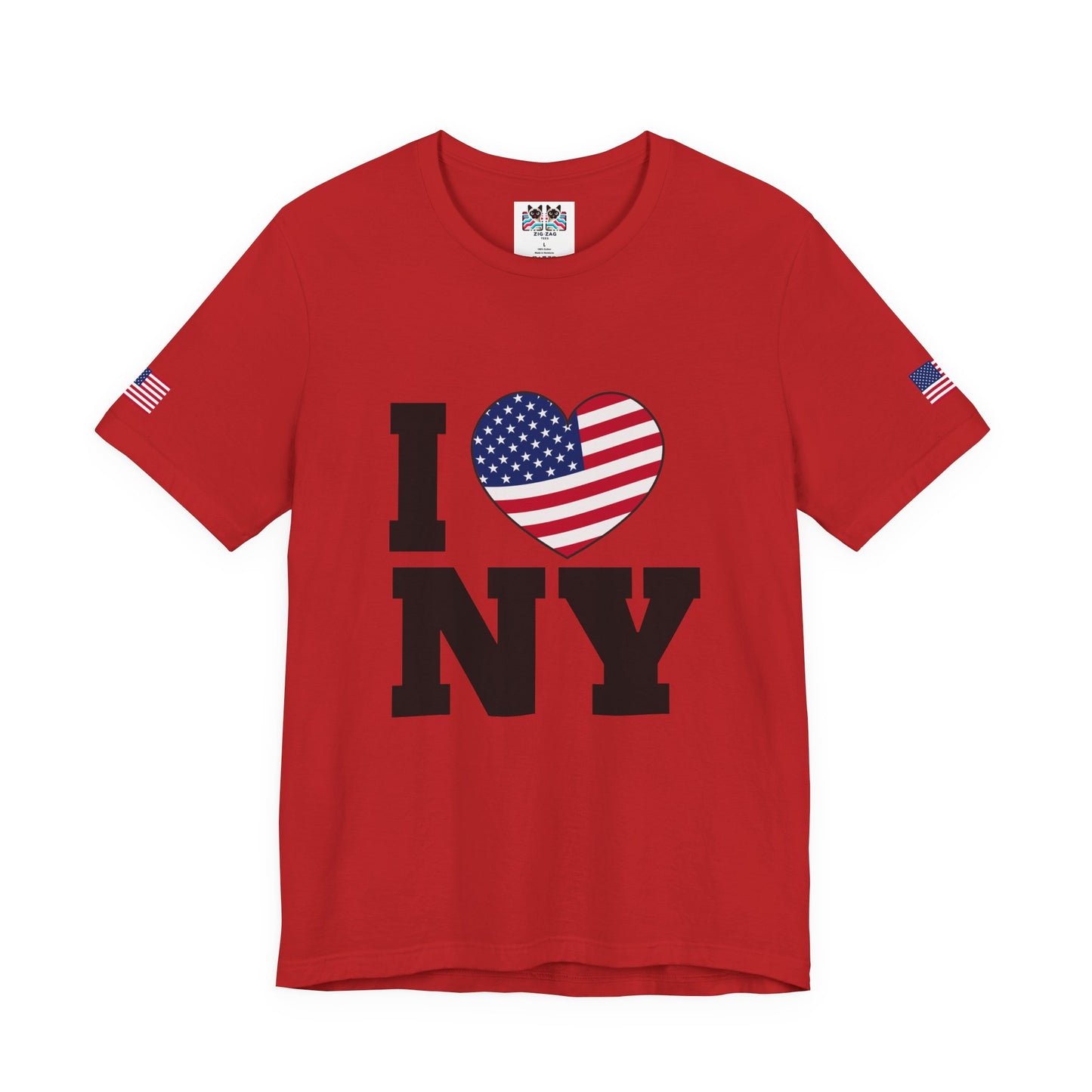 I Love NY T-Shirt - Classic USA Flag Heart Patriotic New York City Design