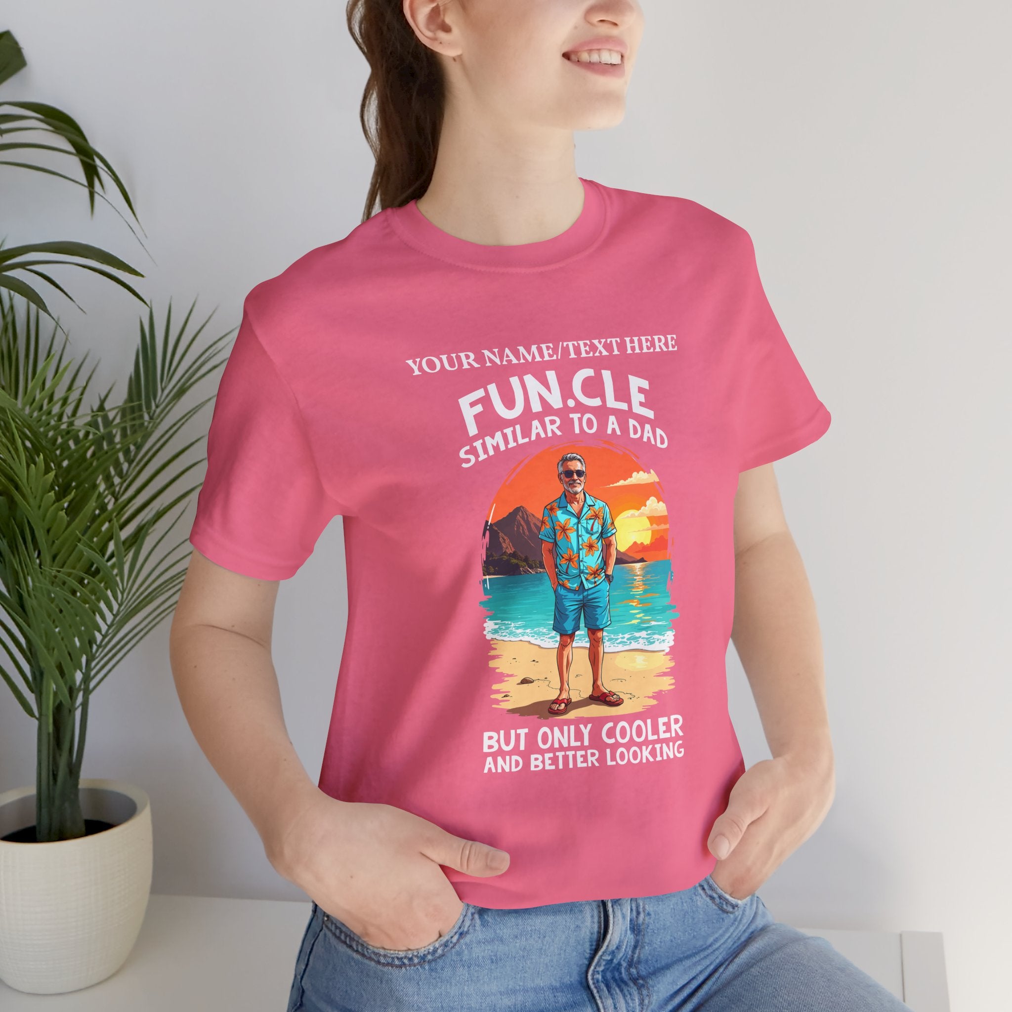 Custom T-Shirt - FUN.CLE Beach Sunset T-Shirt – Cool Uncle Beach Graphic with Funny Quote