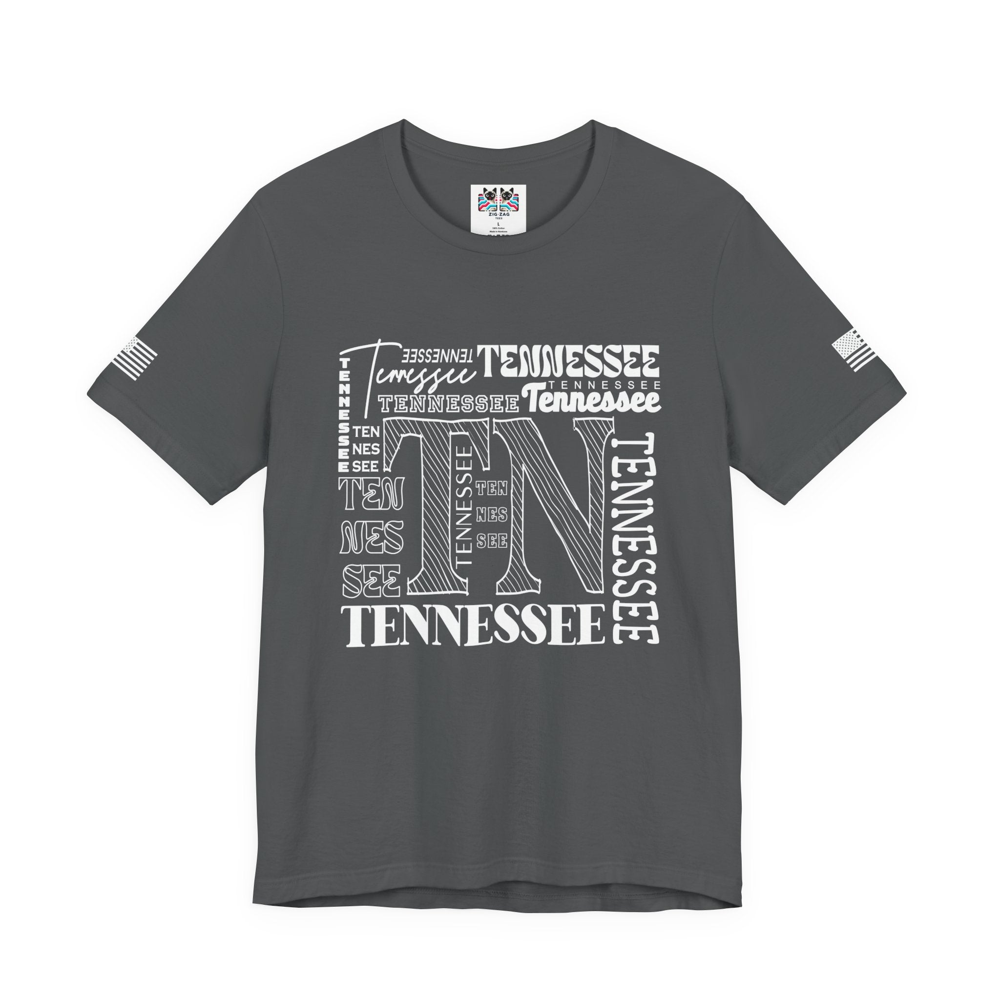 Tennessee TN T-Shirt – Multi-Style Typography Word Collage Graphic Tee