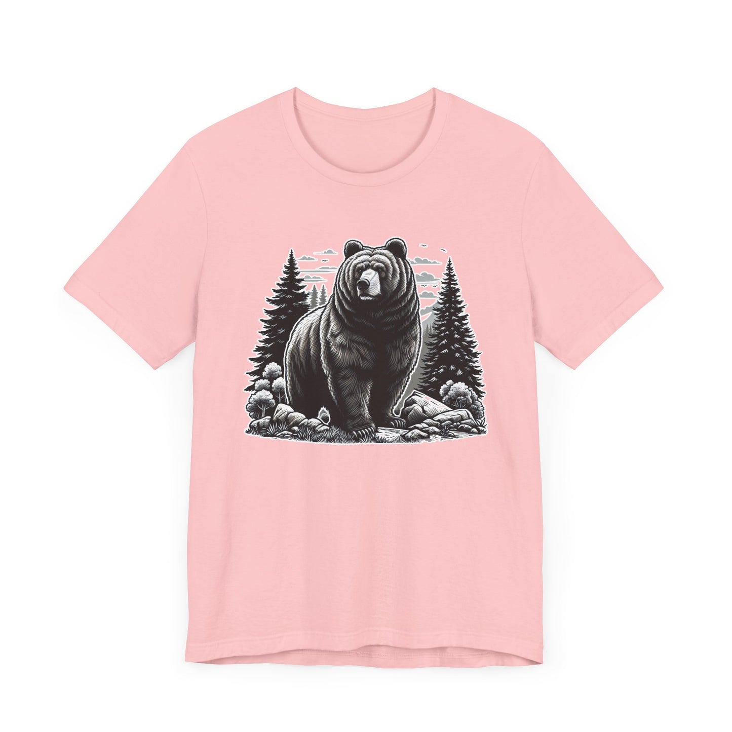 Majestic Wild Bear gazes intently at Stream Edge captivating Graphic T-Shirt