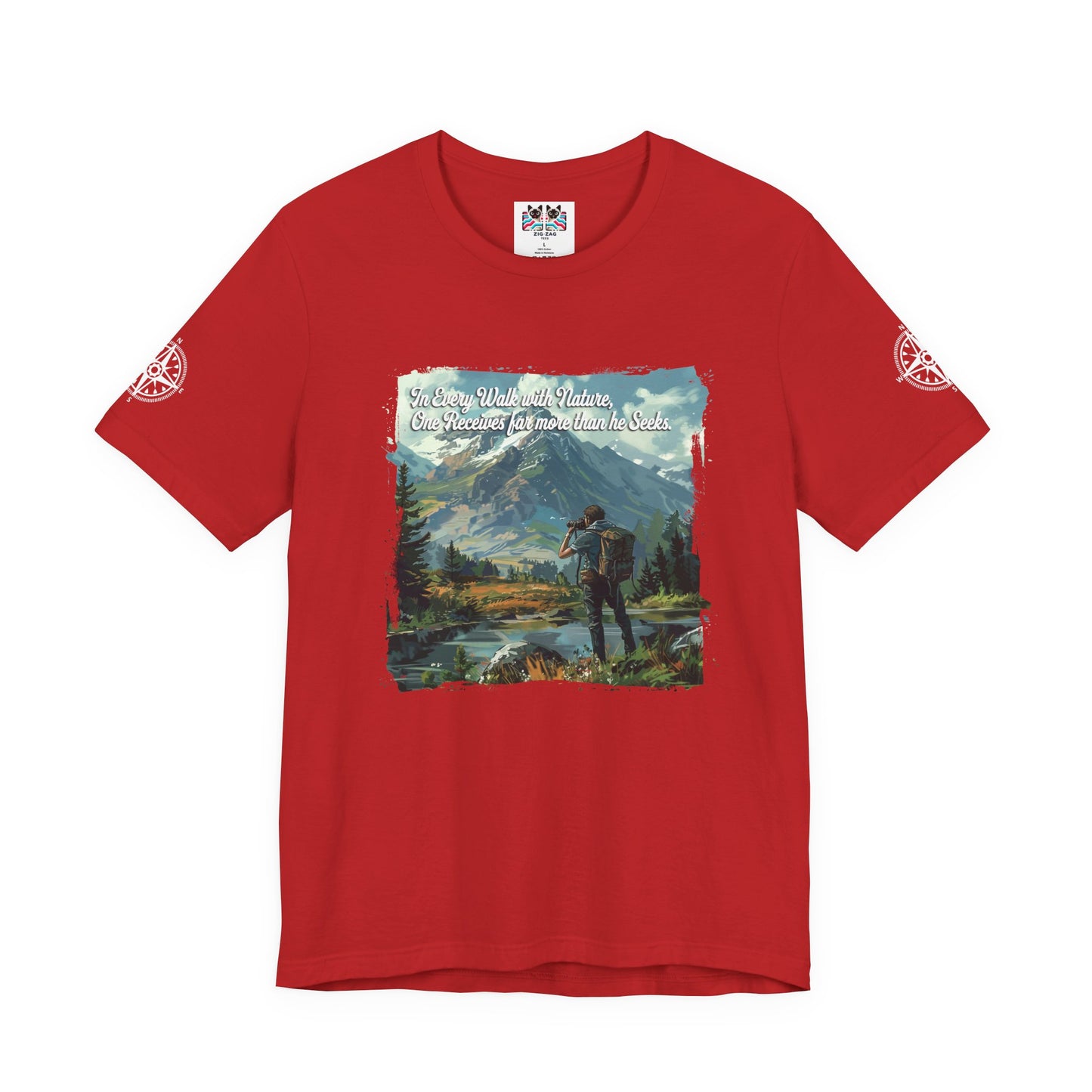In Every Walk with Nature One Receives T-Shirt – Nature Quote Mountain Hiker Graphic Tee