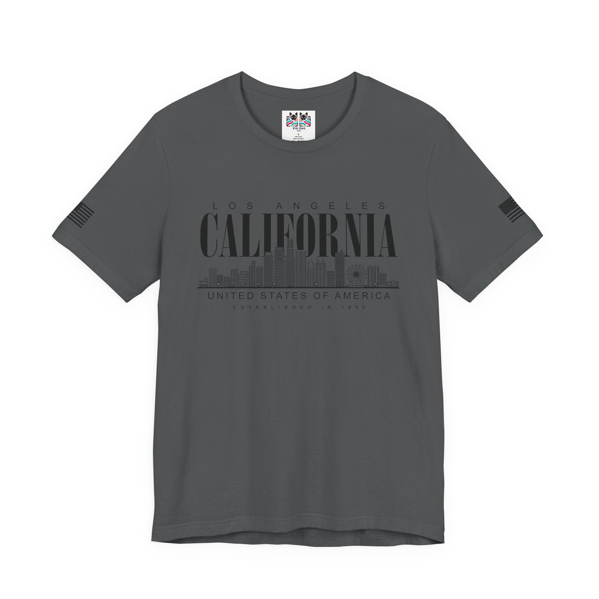 Los Angeles California USA Established 1850 T-Shirt – Clean Skyline Graphic Tee