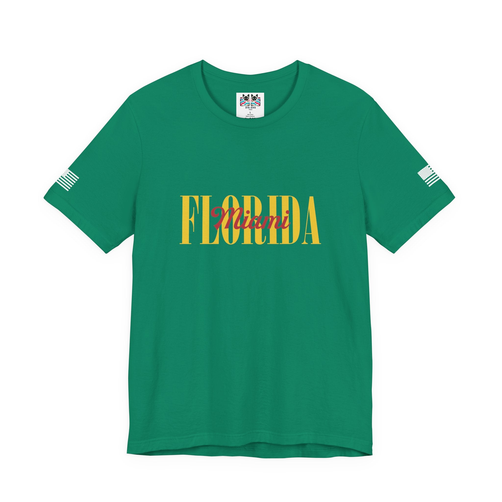 Florida Miami T-Shirt – Bold Layered Gold Typography Graphic Tee