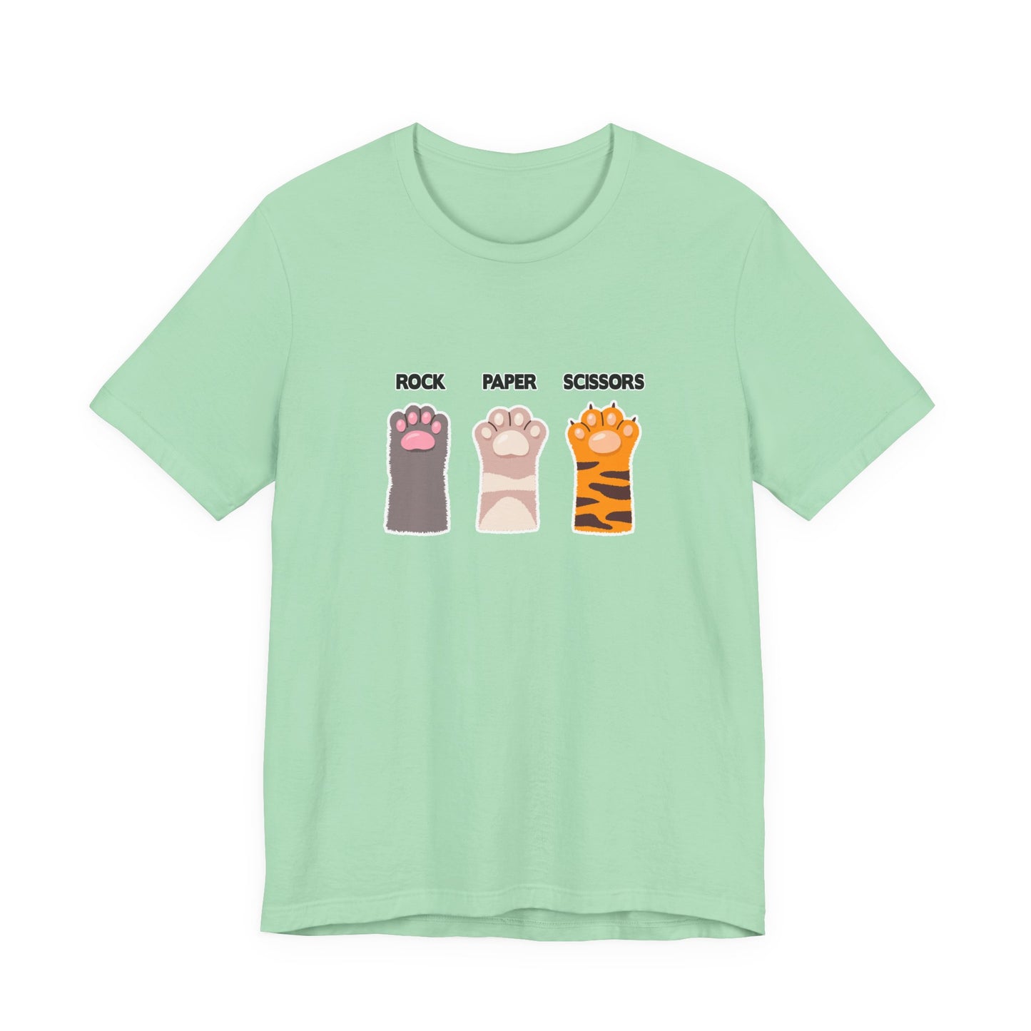 Rock Paper Scissors Cat Paw Tshirt Funny Feline Game Design