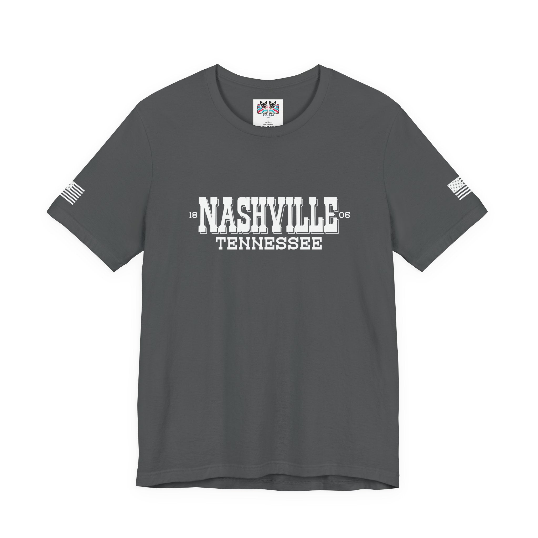 Nashville Tennessee 1806 T-Shirt – Bold Collegiate Varsity Typography Graphic Tee