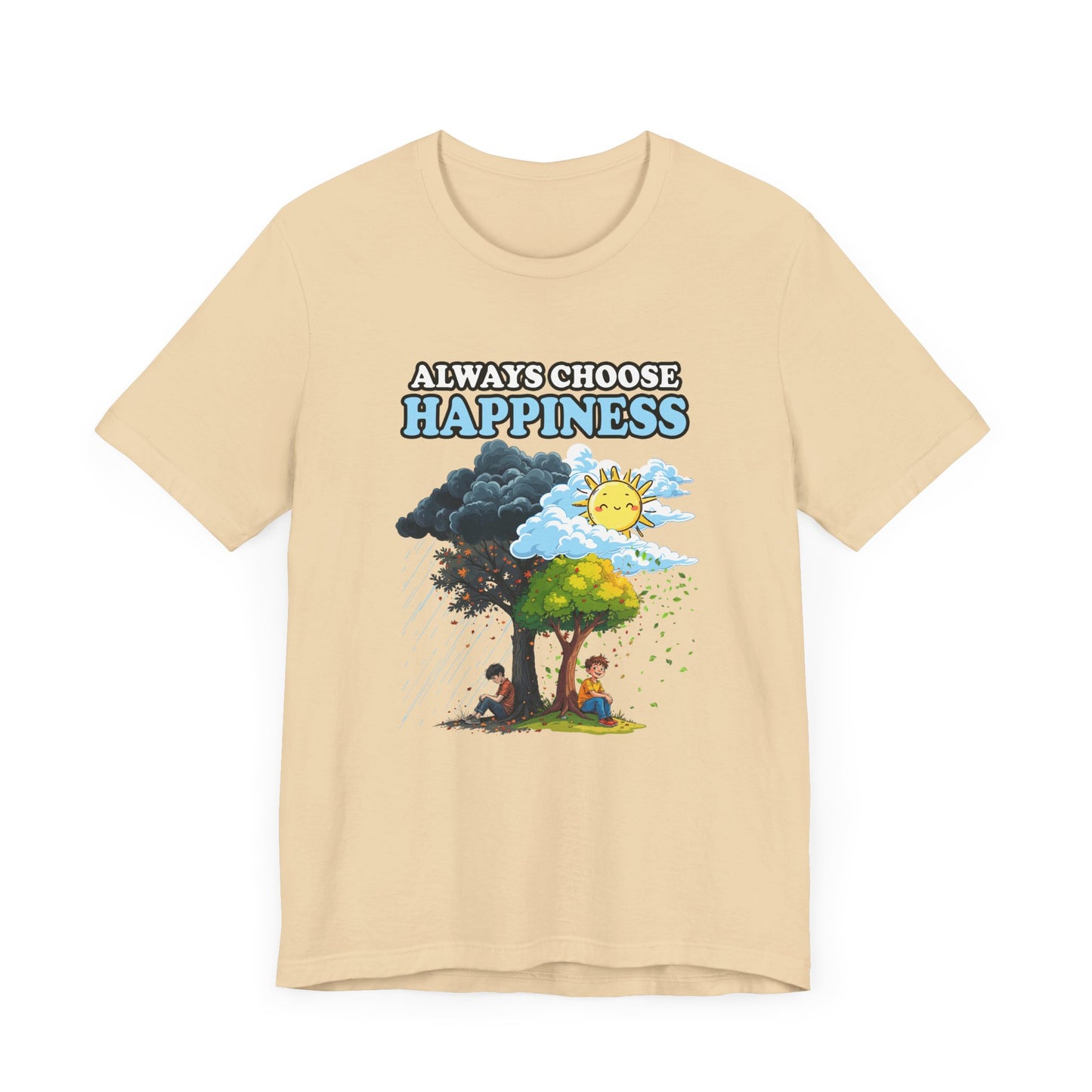 Embrace positivity Always Choose Happiness – Two Sides of Life Motivational Graphic T-Shirt