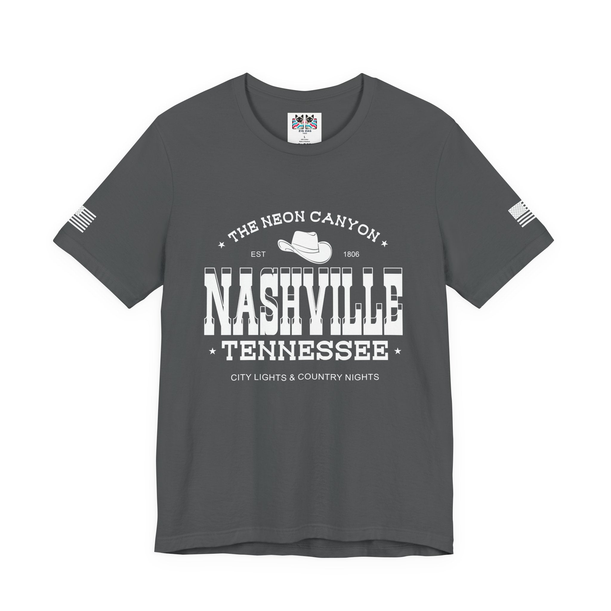 Nashville Tennessee T-Shirt – The Neon Canyon EST 1806 City Lights & Country Nights Graphic Tee