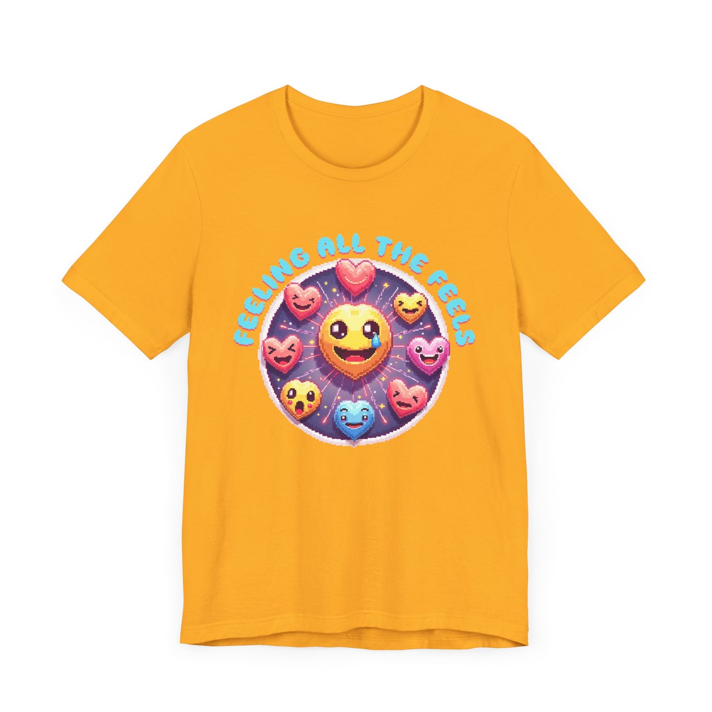 Feeling All the Feels – Heart Emoji Expressions Graphic T-Shirt