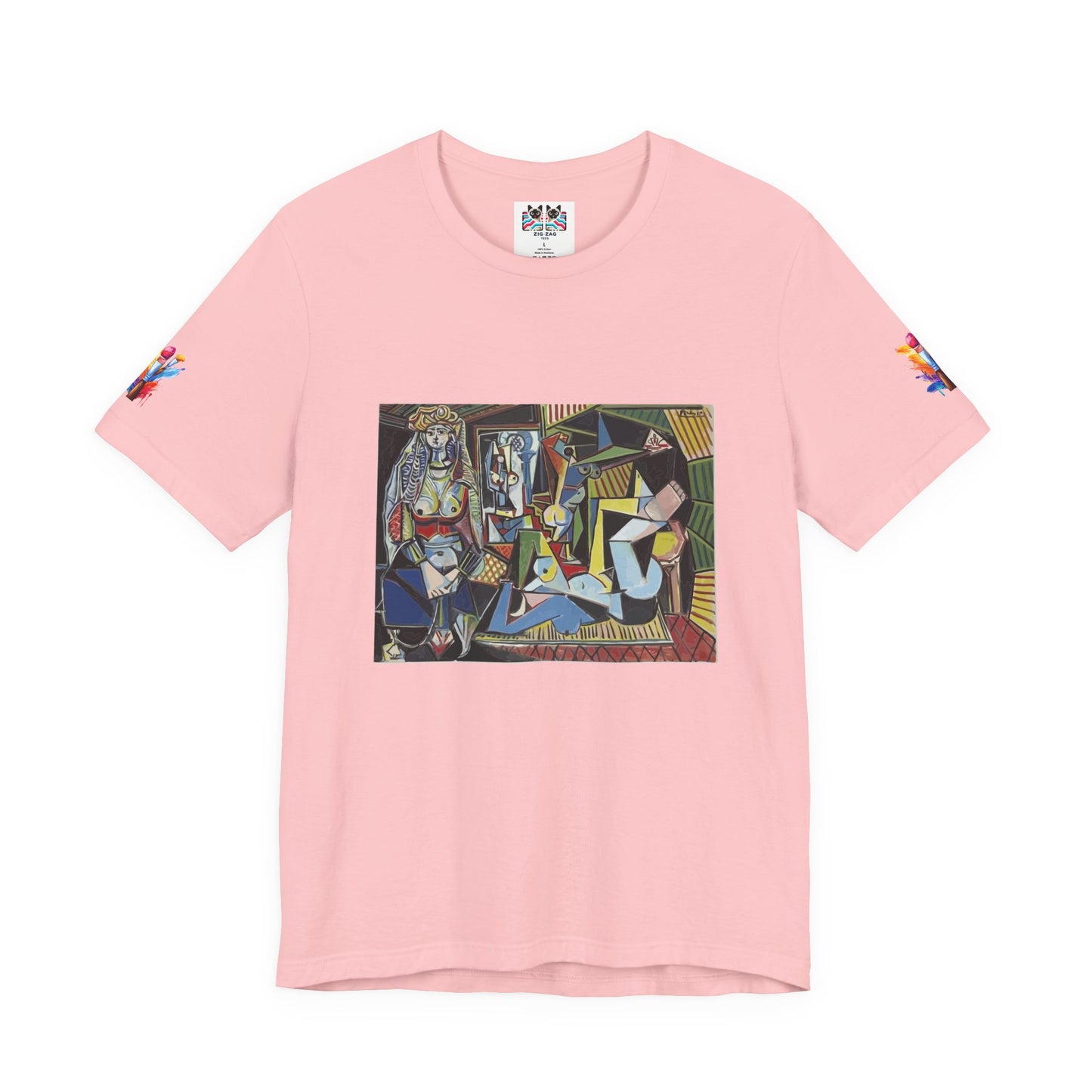 Cubist Masterpiece Art T-Shirt – Geometric Abstract Figures Modernist Painting Graphic Tee