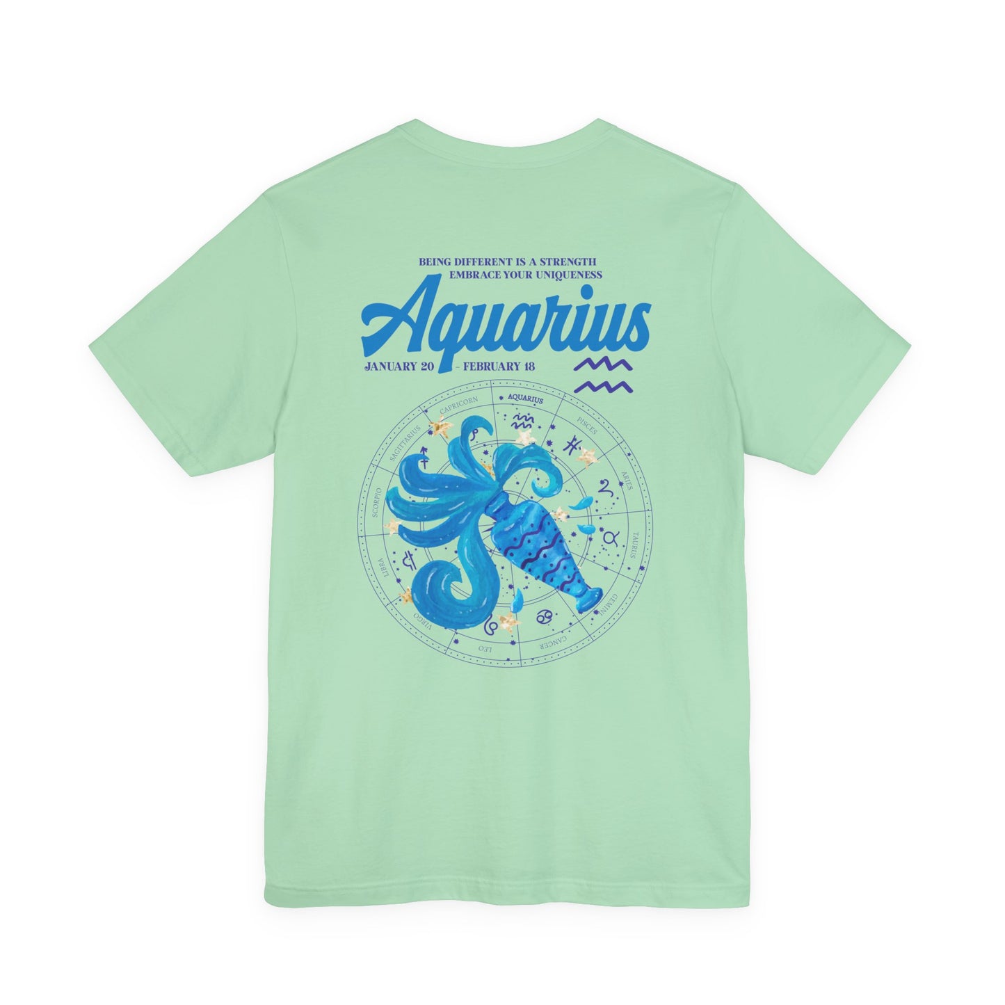Aquarius Zodiac T-Shirt – Embrace Your Uniqueness Zodiac Wheel