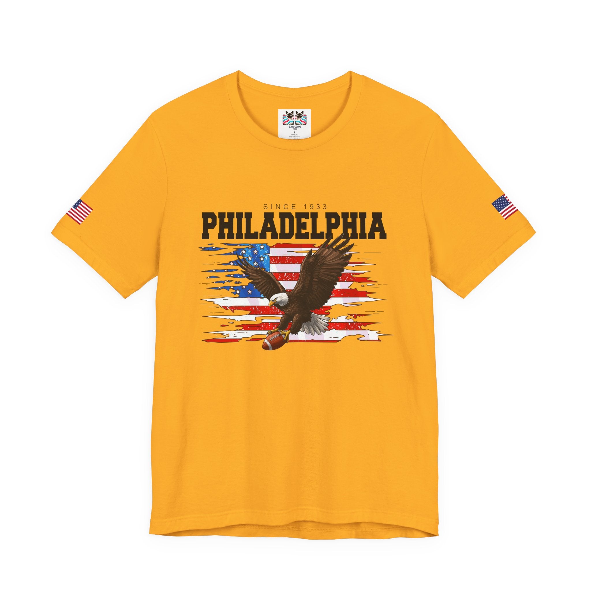 Philadelphia Eagles Since 1933 Bald Eagle American Flag Football T-Shirt | Patriotic Philly Fan Shirt | Game Day Tee