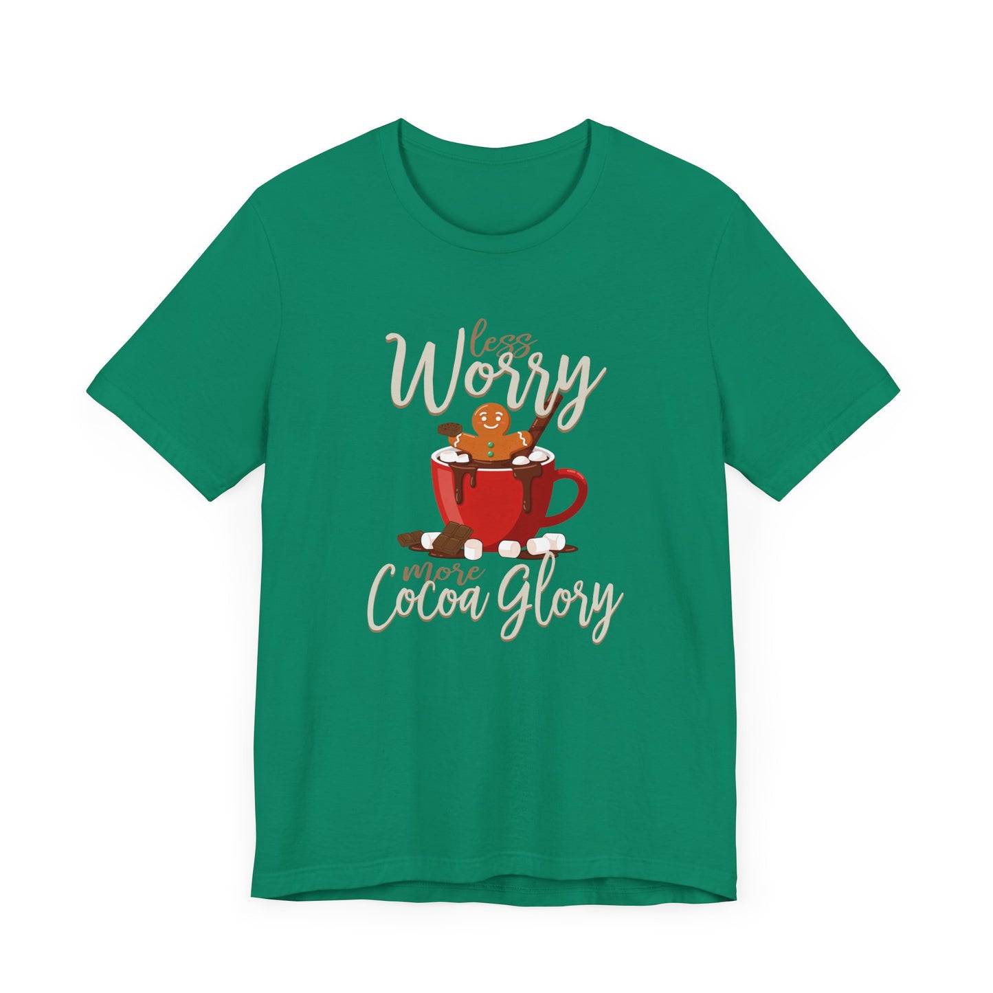 Less Worry More Cocoa Glory Tee, Chocolate Comfort Shirt, Sweet Mood Graphic Tee, Cozy Treat Top, Calm and Cozy Gift