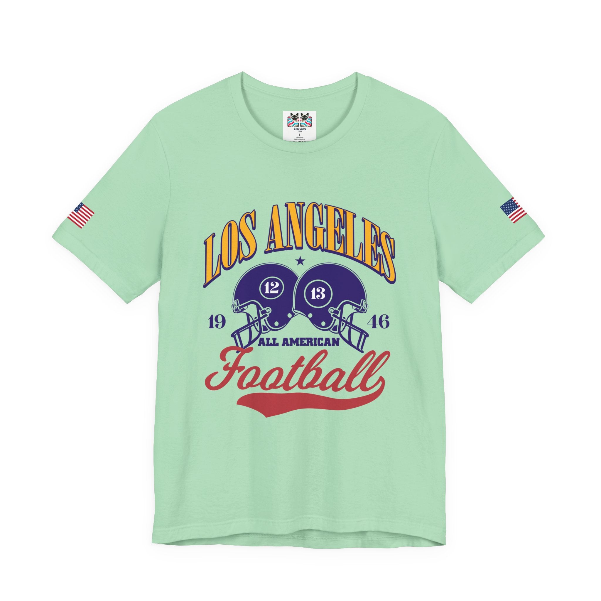 Los Angeles All American Football T-Shirt – Vintage 1946 Helmets Collegiate Graphic Tee