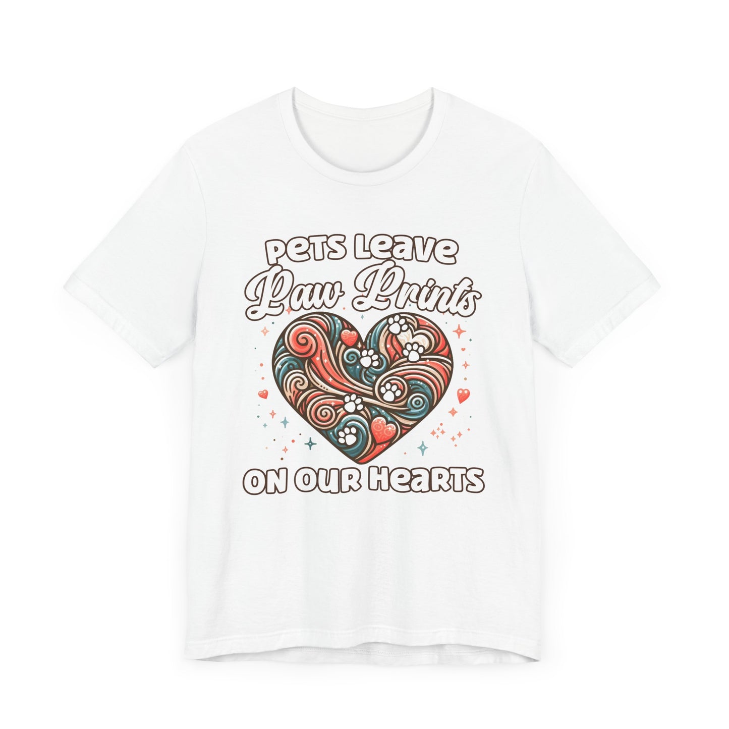 Pets Leave Paw Prints on Our Hearts | Abstract Heart Graphic T-Shirt