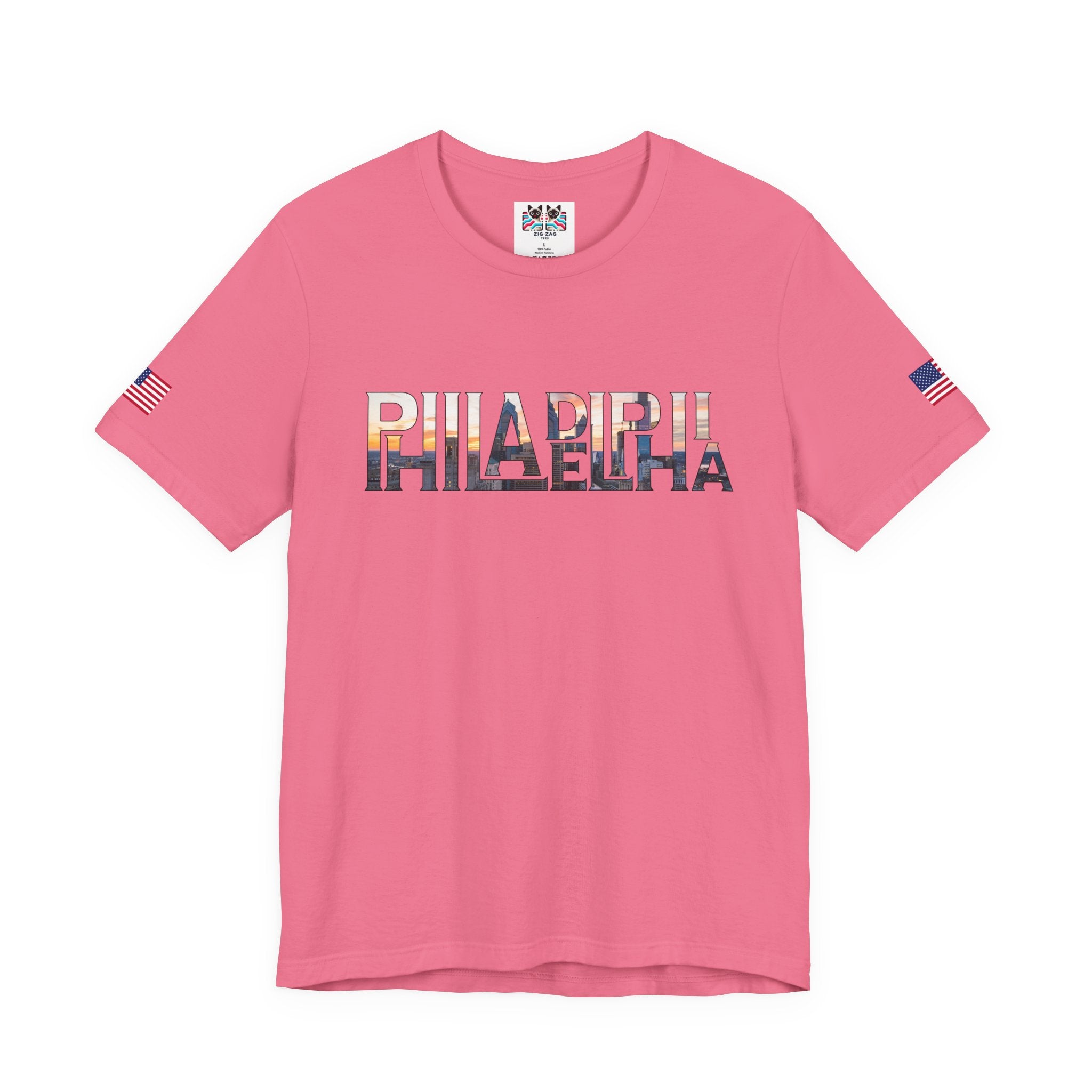 Philadelphia City Skyline Typography T-Shirt | Philly Cityscape Graphic Tee | Philadelphia Travel Souvenir Shirt
