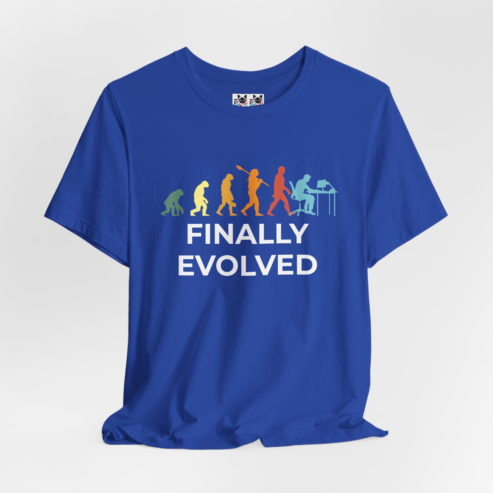Custom T-Shirt - Evolution of Man to Computer User T-Shirt