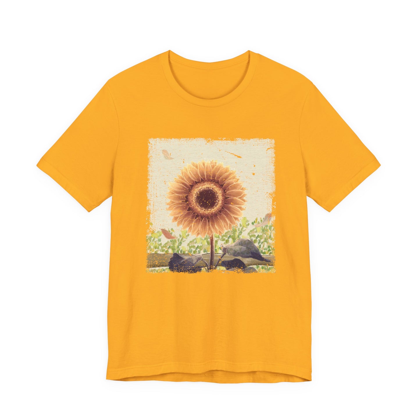 Bloom & Glow – Large Sunflower Painting Graphic T-Shirt
