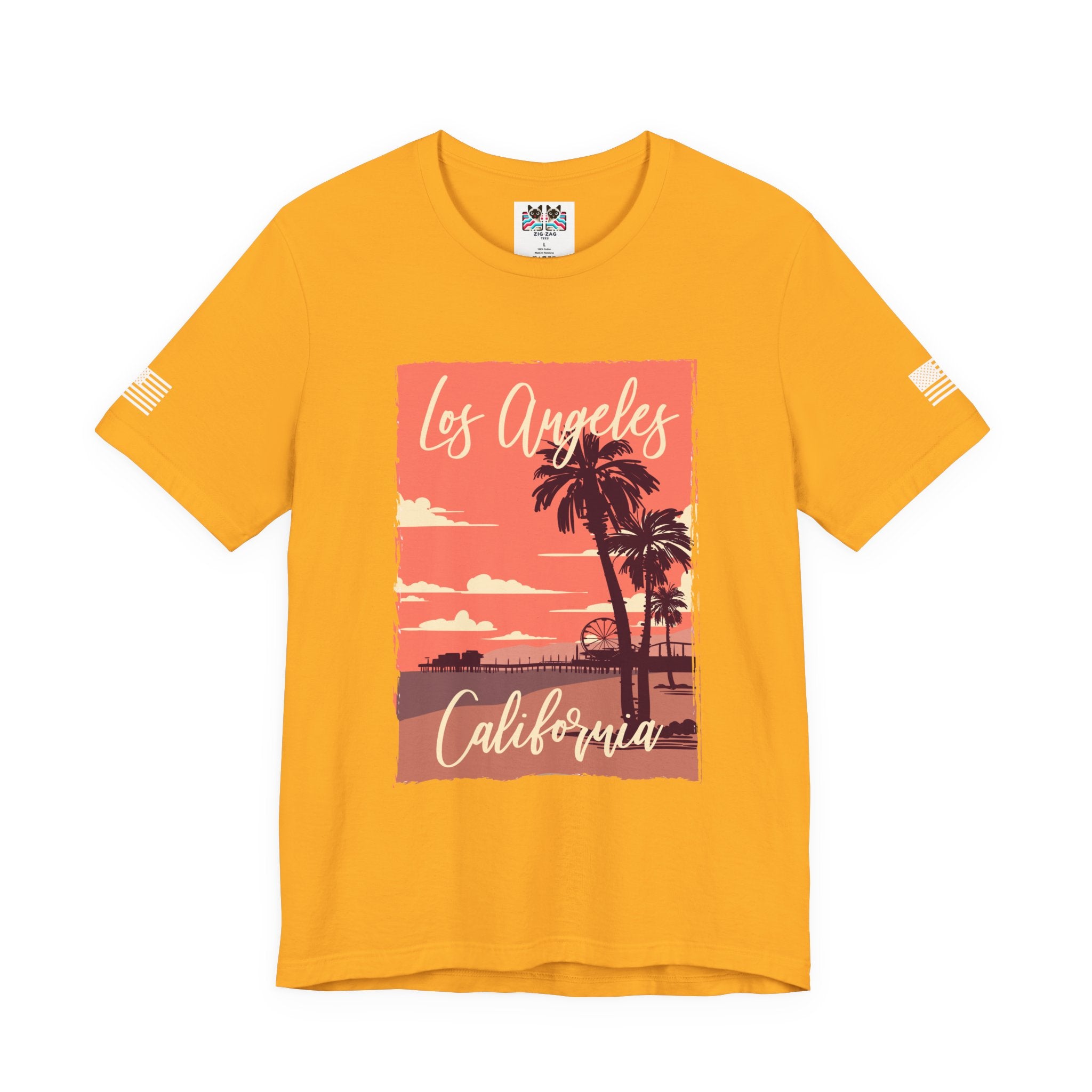 Los Angeles California EST 1850 T-Shirt – Retro Palm Tree Sunset Souvenir Tee