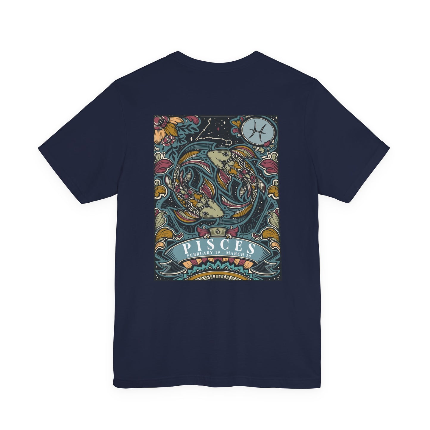 Pisces Constellation & Floral Zodiac T-Shirt – February 19 to March 20